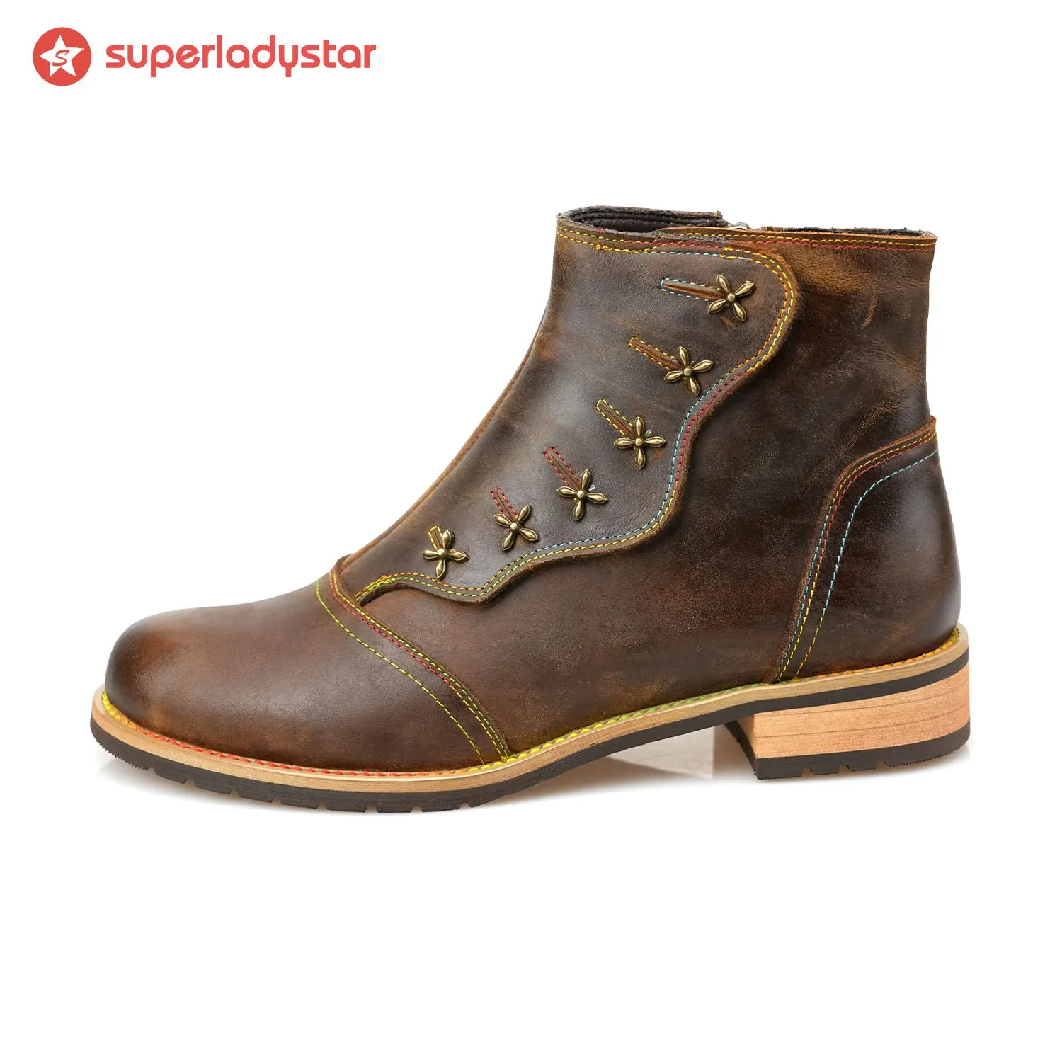 Handmade Retro Pure Color Ankle Boots sold by superladystar product image thumbnail 2