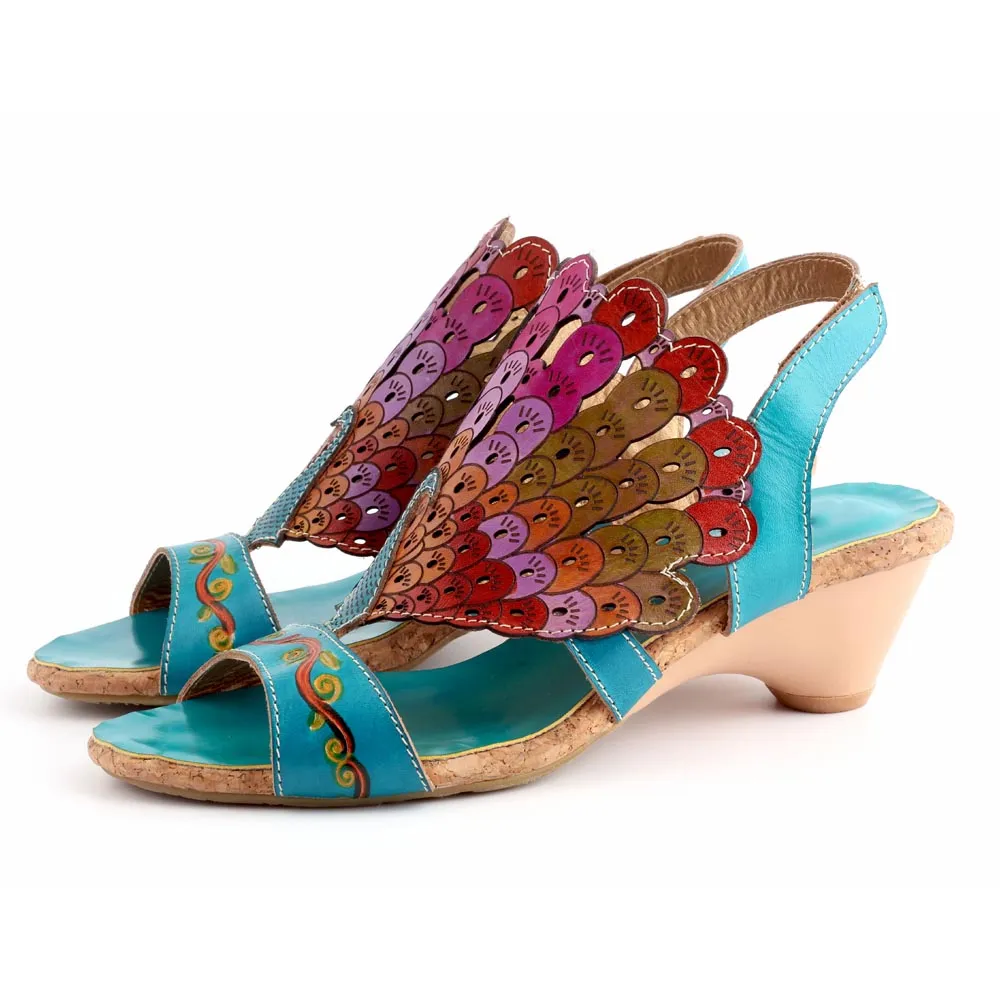 Hand made peacock tail with retro sandals sold by superladystar