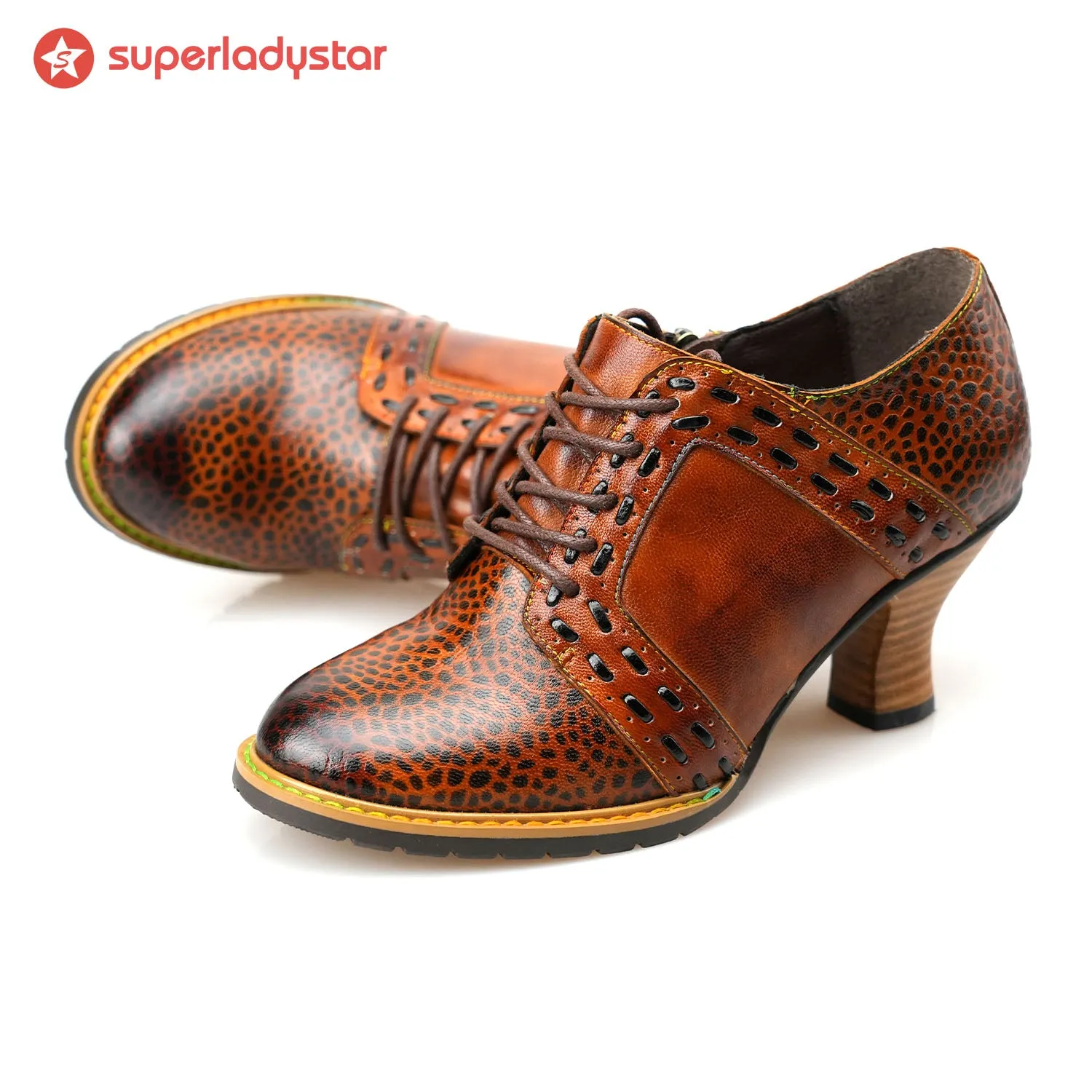 Handmade Vintage Elegance Leather Pumps sold by superladystar product image thumbnail 4