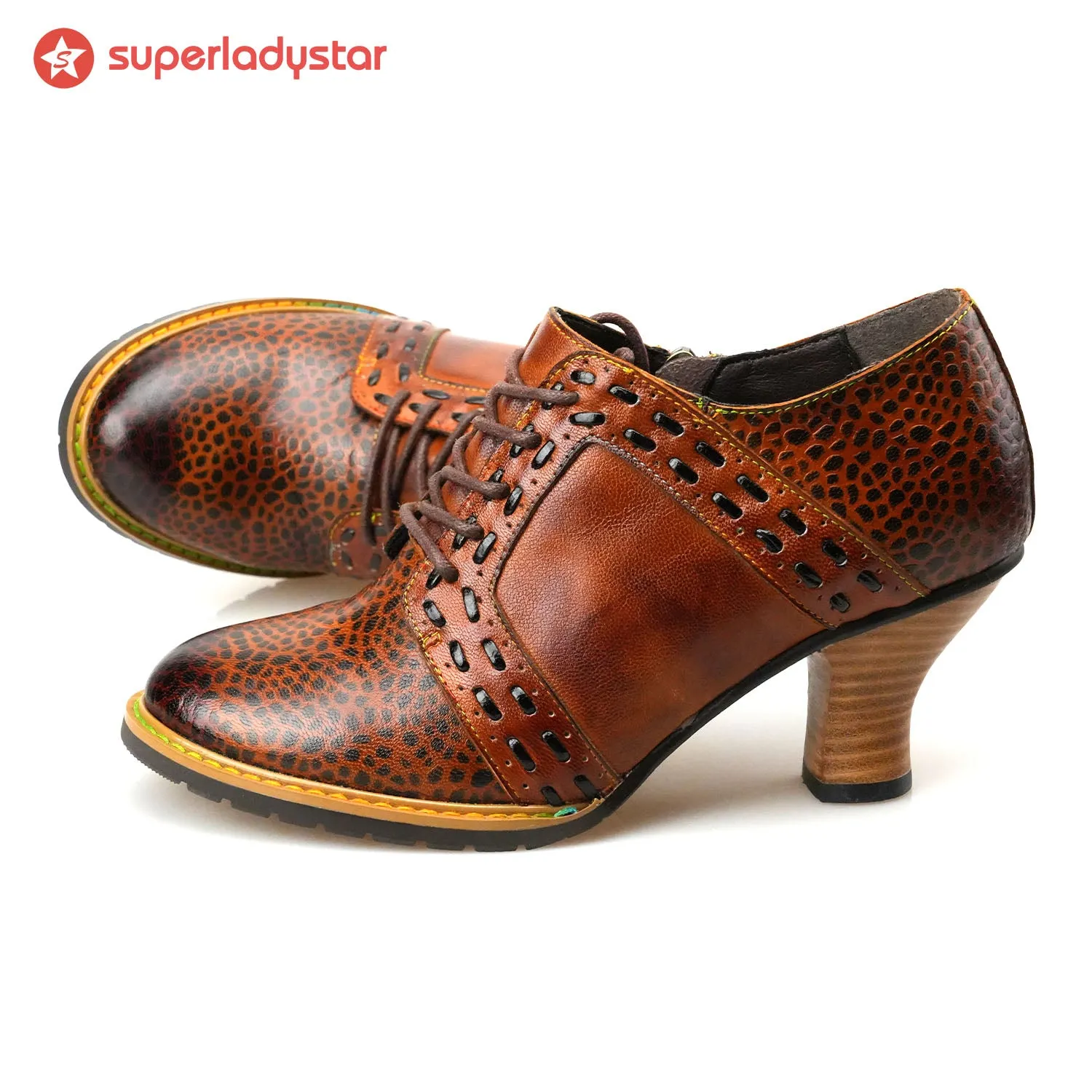 Handmade Vintage Elegance Leather Pumps sold by superladystar product image thumbnail 3