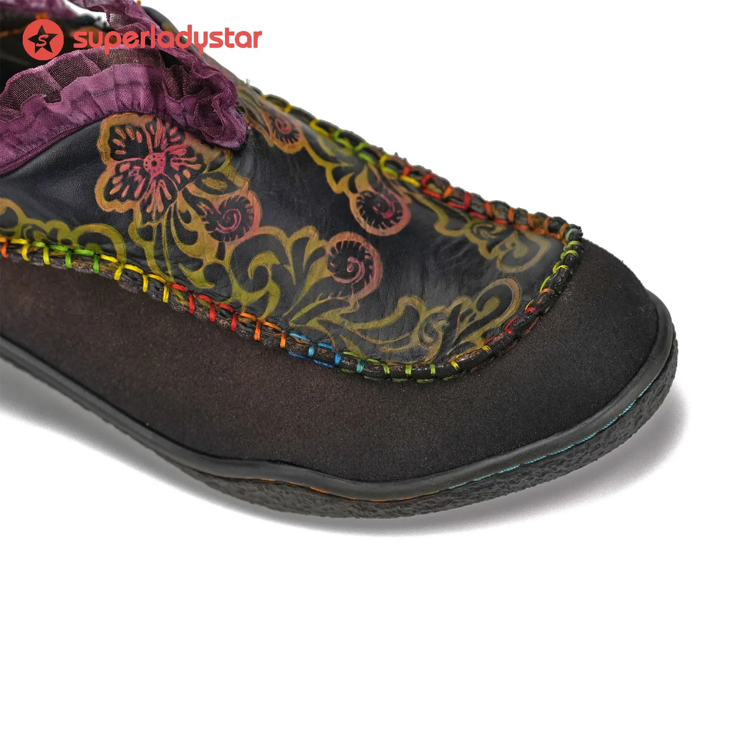 Vintage Hand-made Lace Flat Shoes sold by superladystar product image thumbnail 5