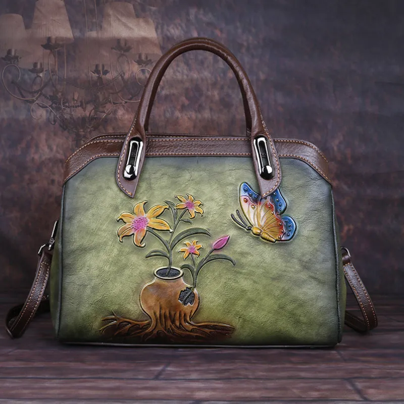 Classy Retro Floral Embossed Crossbody Bag sold by superladystar