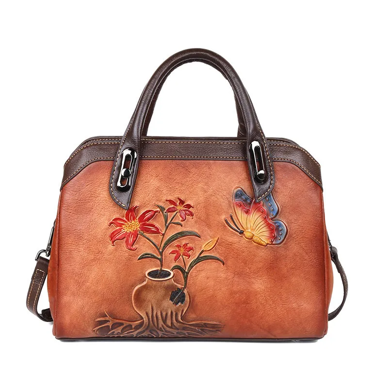 Classy Retro Floral Embossed Crossbody Bag sold by superladystar product image thumbnail 3