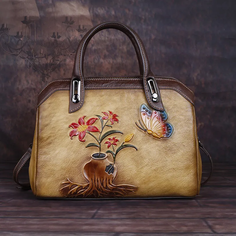 Classy Retro Floral Embossed Crossbody Bag sold by superladystar product image thumbnail 5