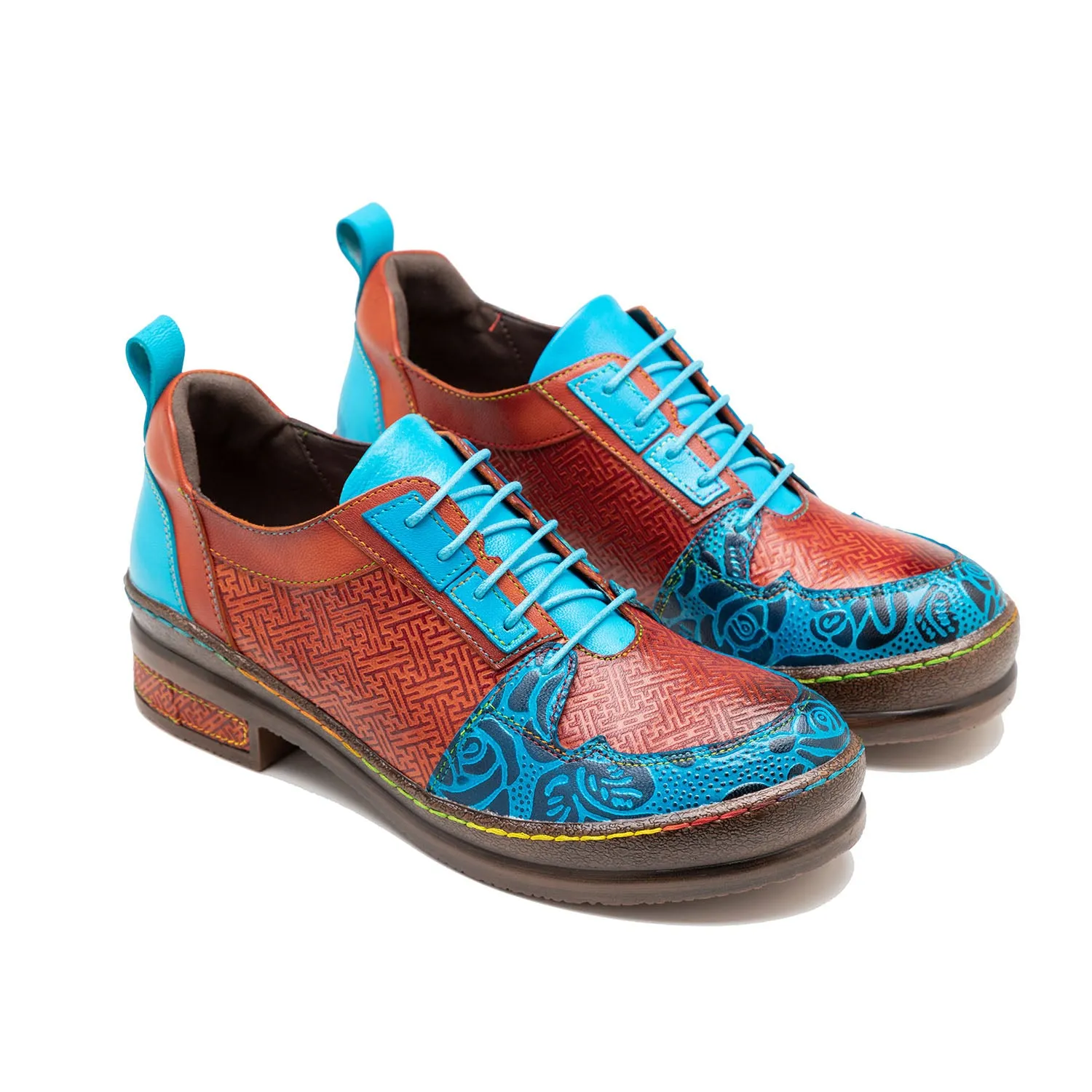 Handmade Leather Embossed Flat Shoes sold by superladystar product image thumbnail 5