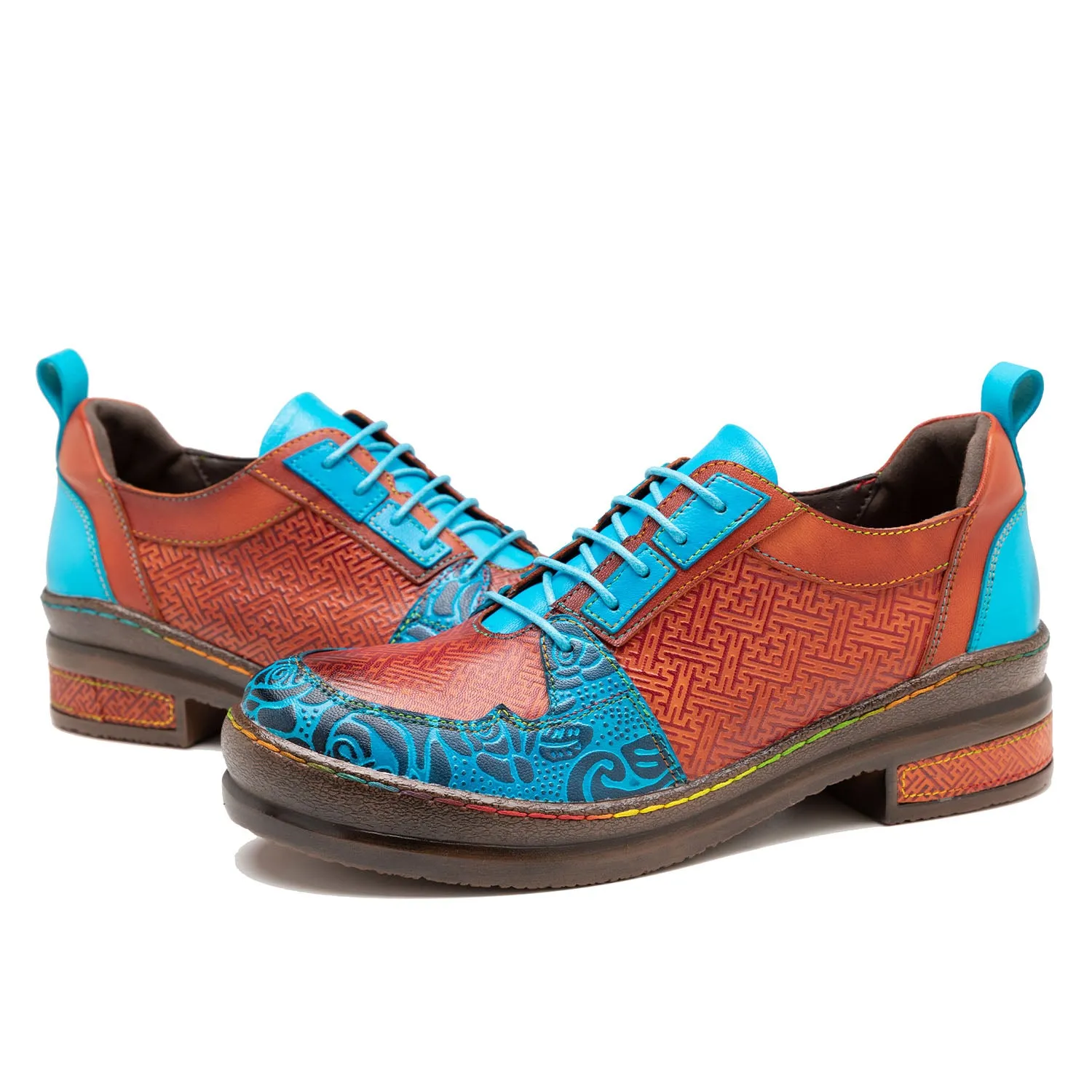 Handmade Leather Embossed Flat Shoes sold by superladystar product image thumbnail 2