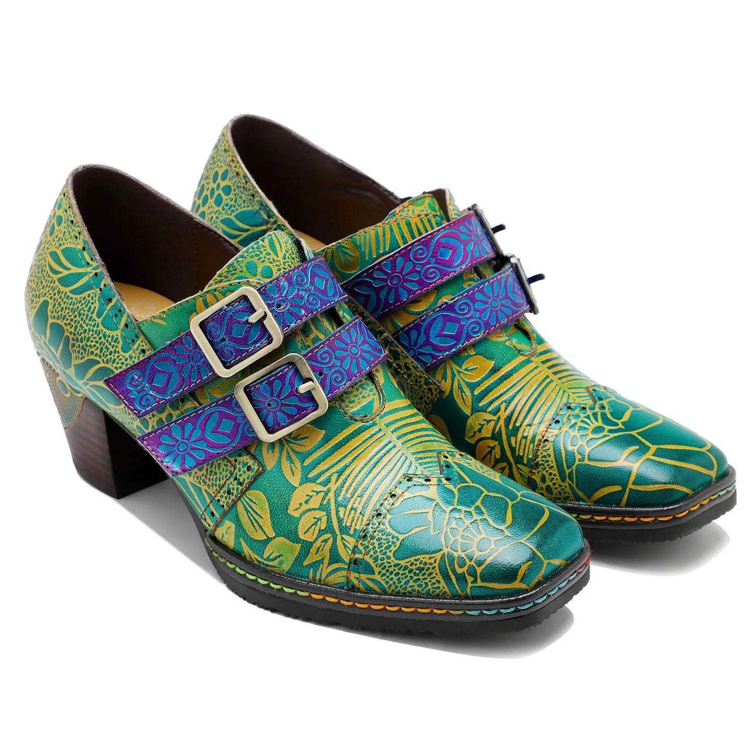 Handmade Leather Printed Pumps sold by superladystar product image thumbnail 5