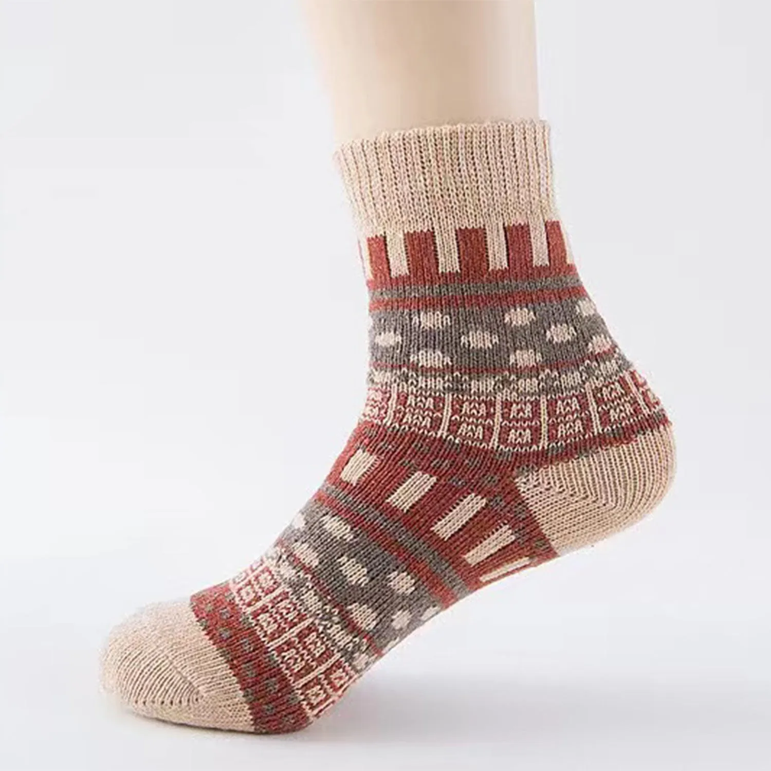 Thick Warm Wool Dot Ethnic Socks sold by superladystar product image thumbnail 3