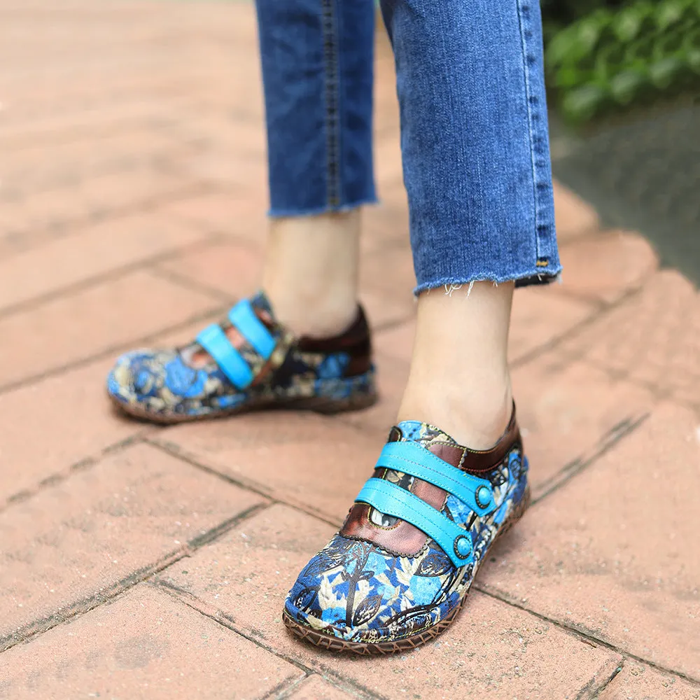 Hand-painted Comfy Casual Floral Flat Shoes sold by superladystar product image thumbnail 2