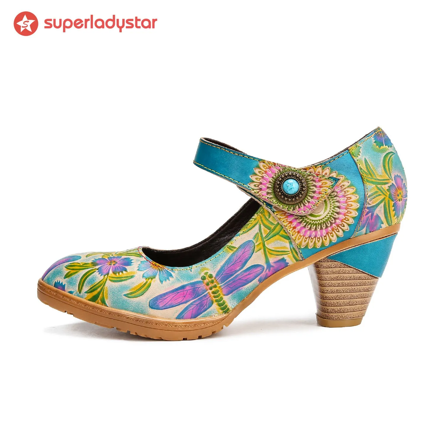 Vintage Hand-Painted Artistic Refreshing High Heels sold by superladystar product image thumbnail 5