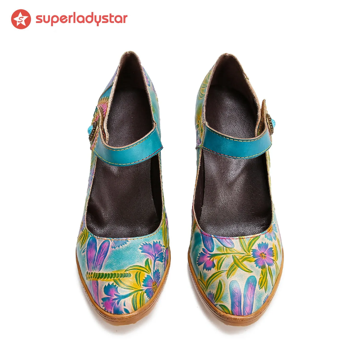 Vintage Hand-Painted Artistic Refreshing High Heels sold by superladystar product image thumbnail 4