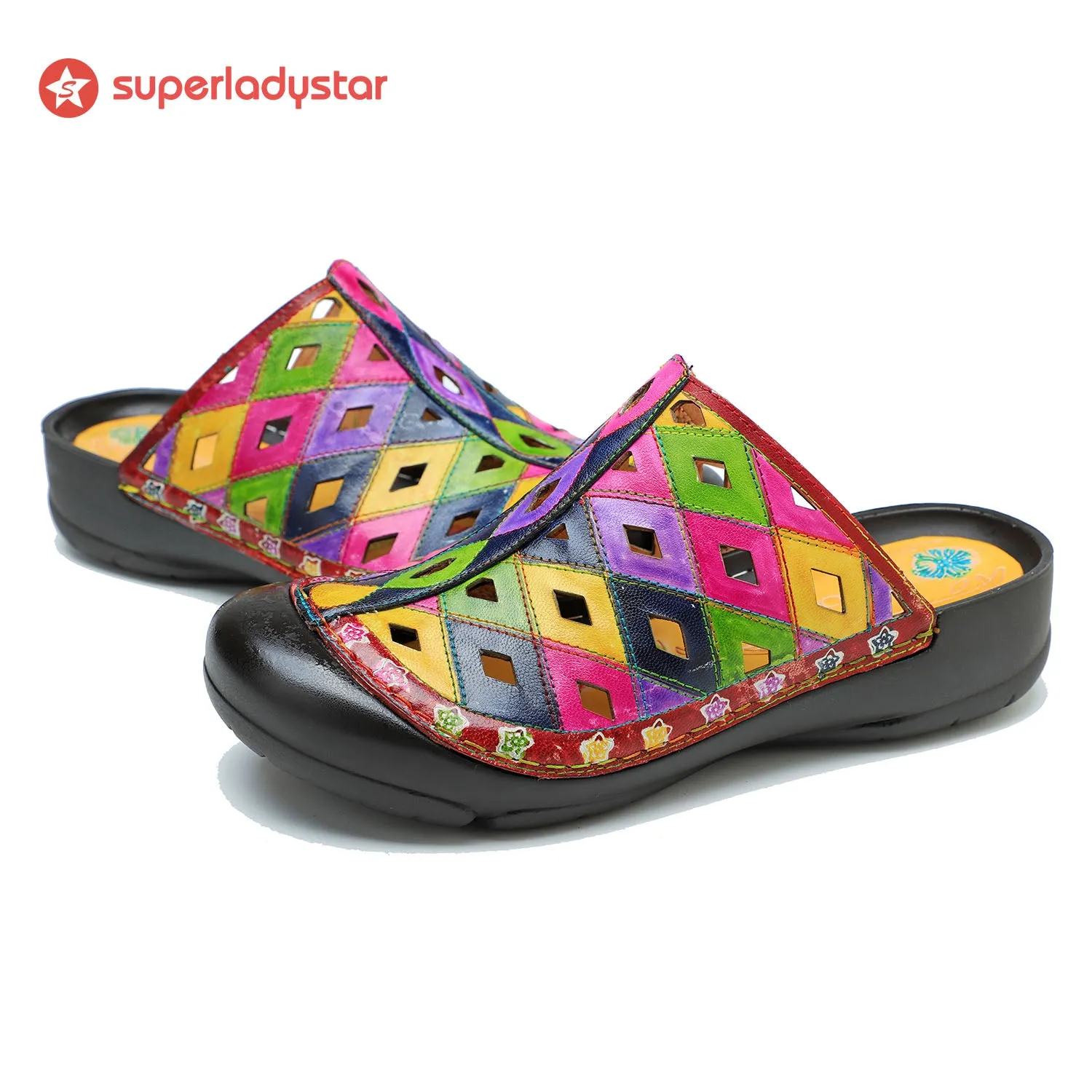 Vintage Handmade Printed Colorful Sandals sold by superladystar product image thumbnail 2
