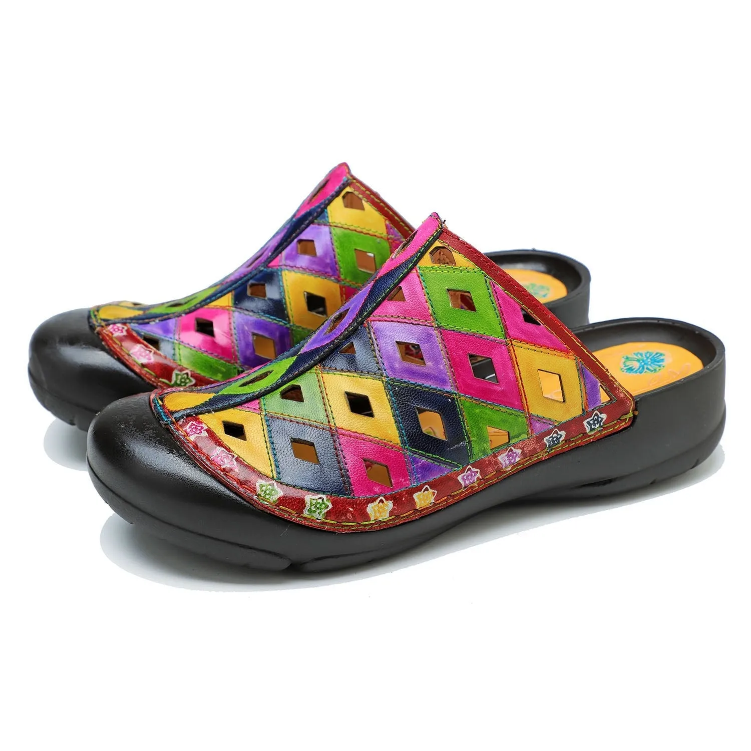 Vintage Handmade Printed Colorful Sandals sold by superladystar