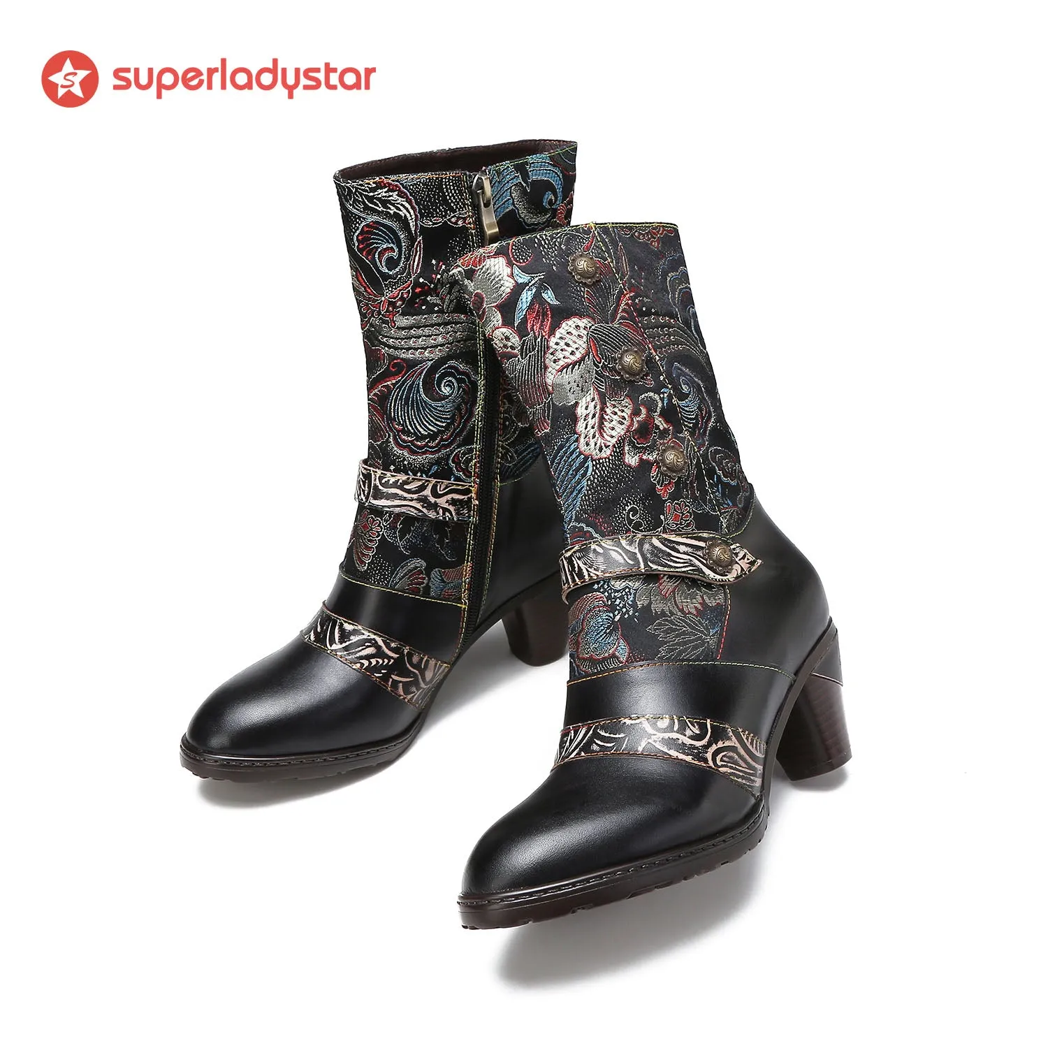 Embossed Real Leather Comfy Boots sold by superladystar product image thumbnail 3