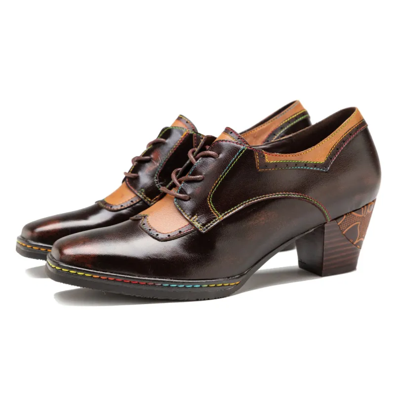 Vintage Elegant Square Toe Leather Shoes sold by superladystar