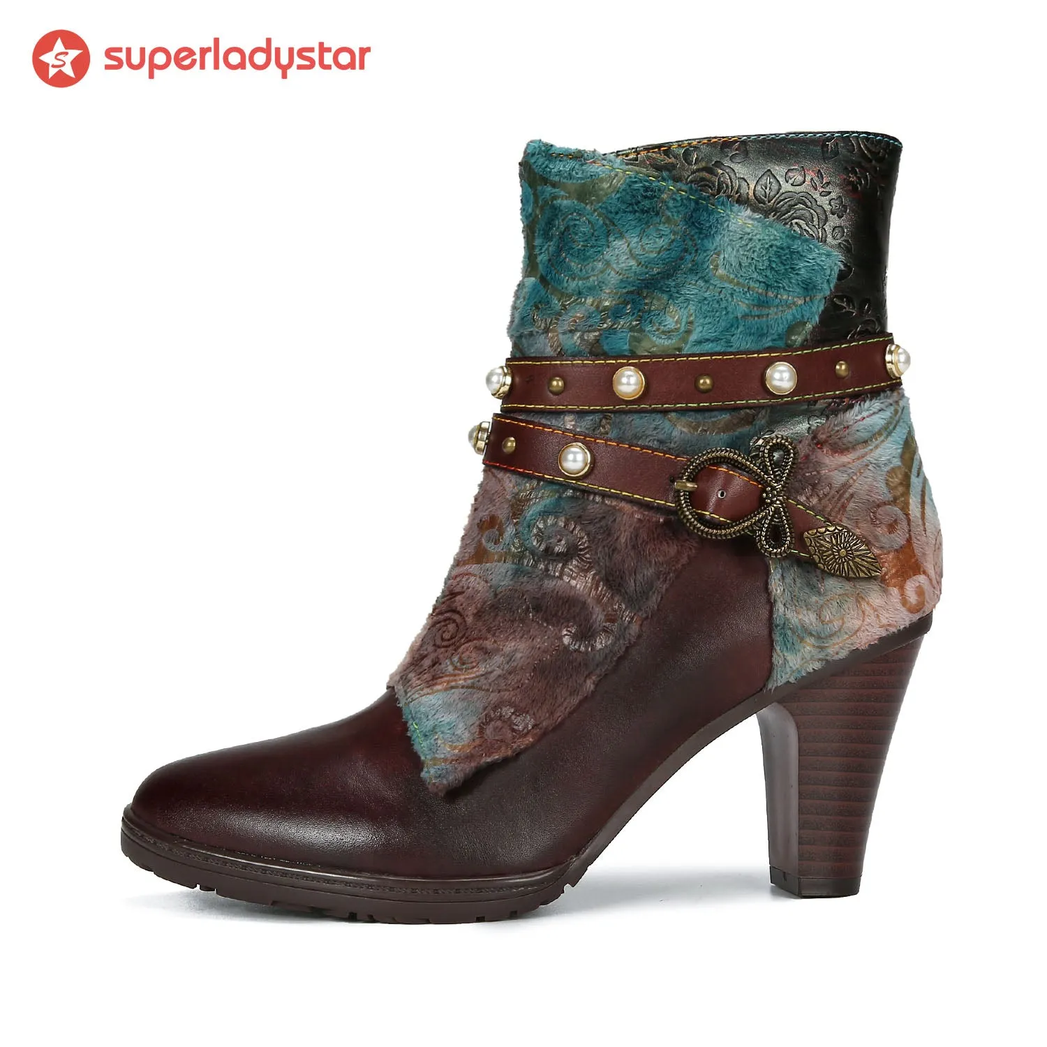 Vintage Handmade Luxe Art Decor High Heel Ankle Boots sold by superladystar product image thumbnail 4