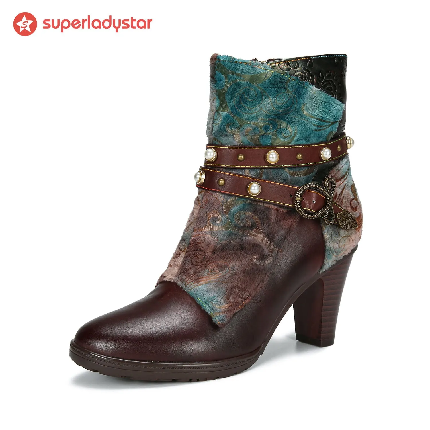 Vintage Handmade Luxe Art Decor High Heel Ankle Boots sold by superladystar product image thumbnail 5
