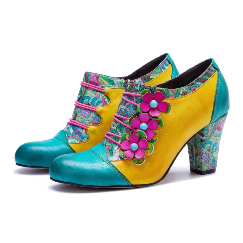 Vintage Handmade Bohemian Graffiti Pumps sold by superladystar