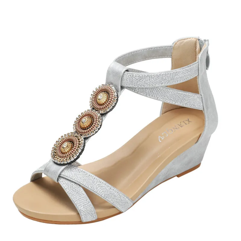 Beaded Fashion Casual Roman Sandals sold by superladystar