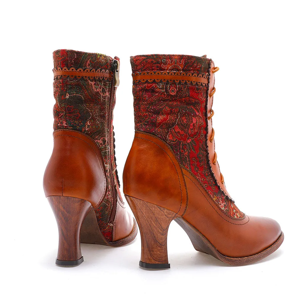 Brogues Handmade Leather High-heel Boots sold by superladystar product image thumbnail 5