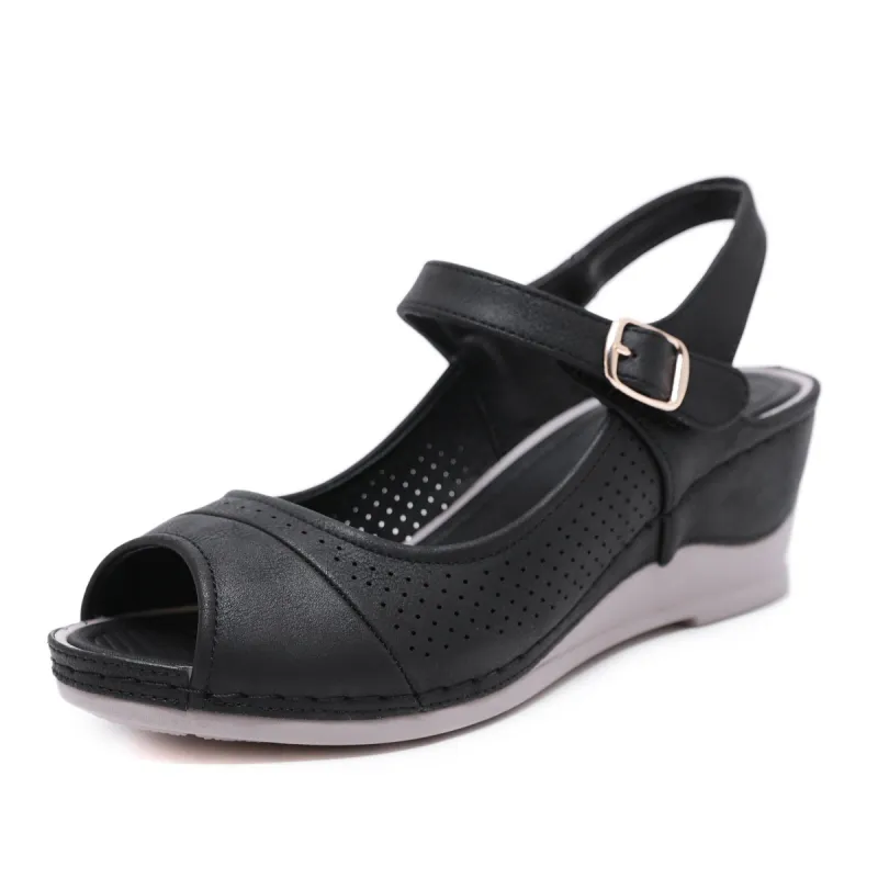 Casual & comfortable Fish-mouth Wedge Sandals sold by superladystar