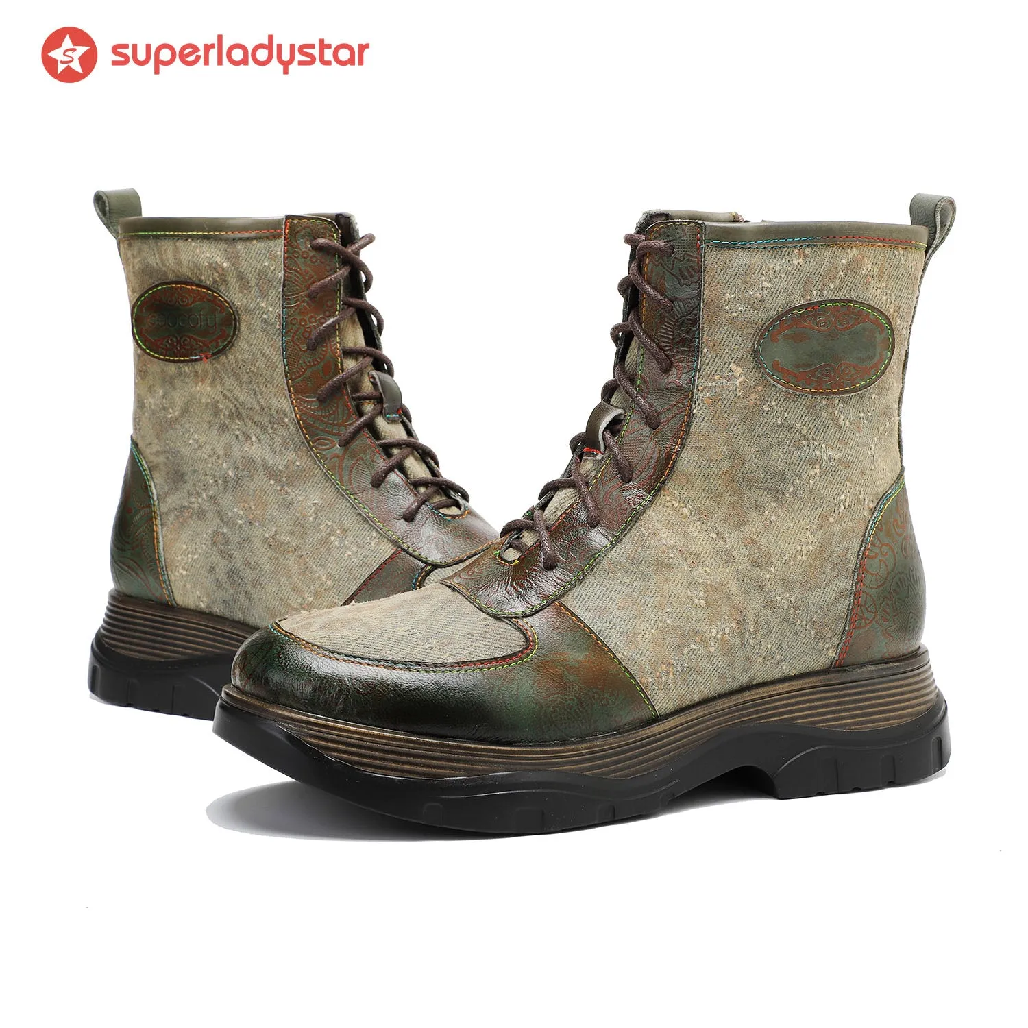 Vintage Casual Style Strap Low Heel booties sold by superladystar product image thumbnail 2