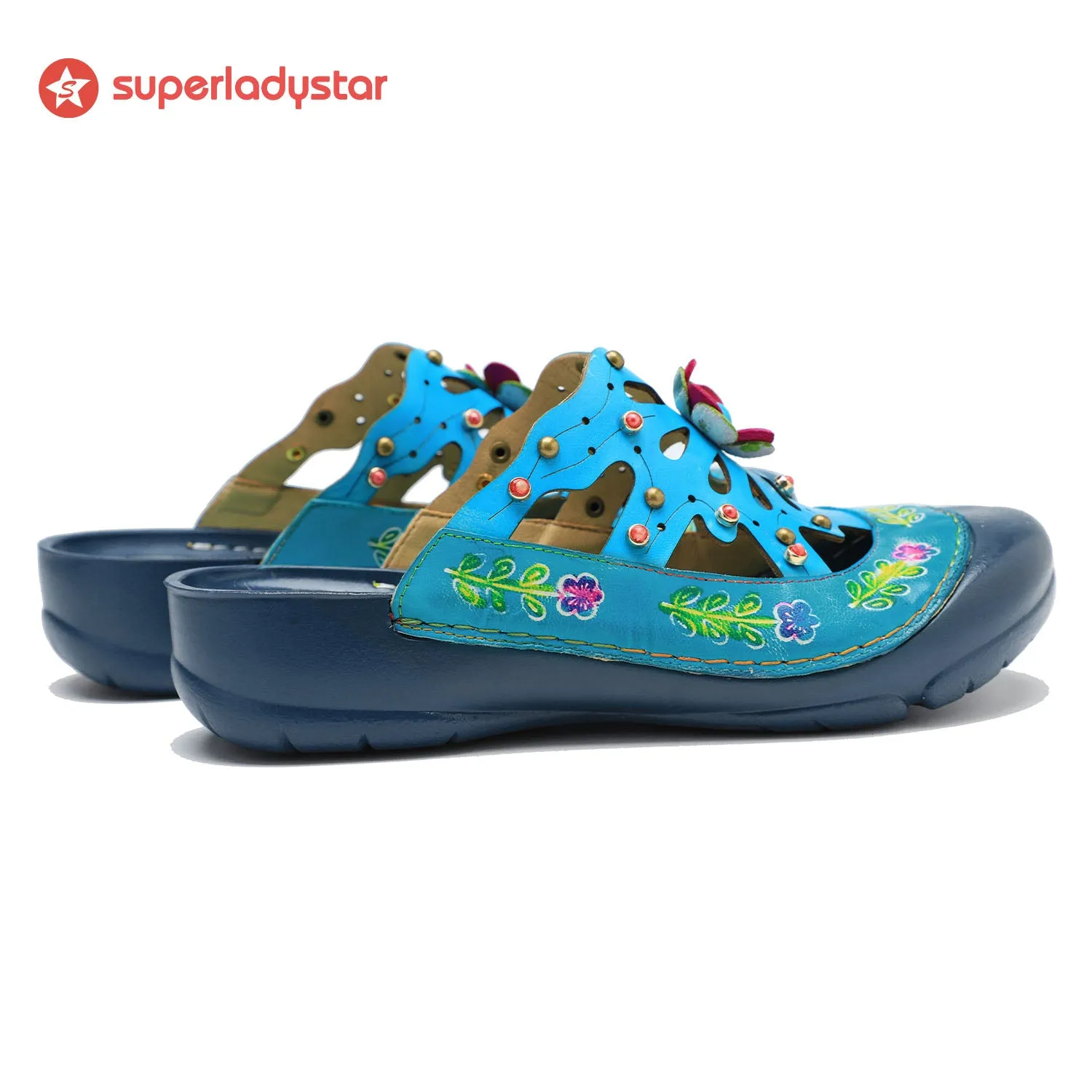 Vintage Printed Flowers Pattern Sandals sold by superladystar product image thumbnail 5