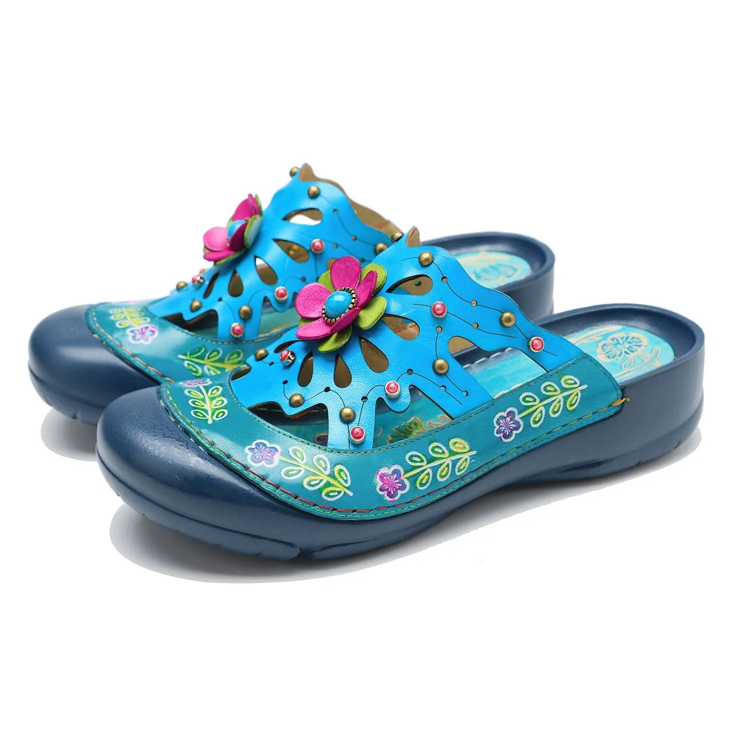 Vintage Printed Flowers Pattern Sandals sold by superladystar