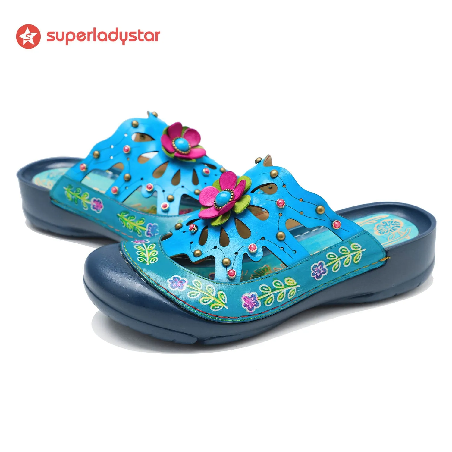 Vintage Printed Flowers Pattern Sandals sold by superladystar product image thumbnail 2