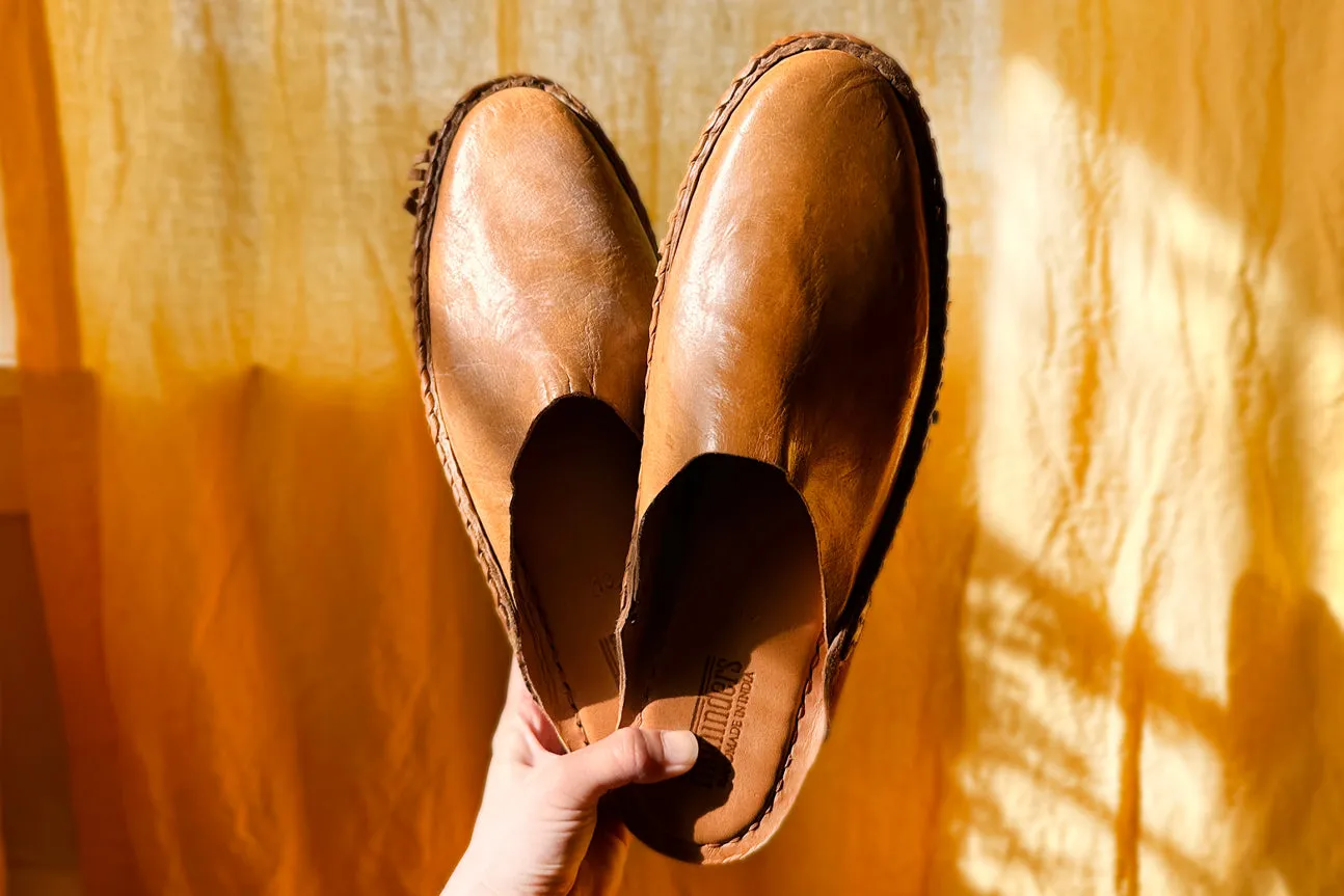 Seconds: Men's Heritage Solid City Slipper in Honey sold by Mohinders Shoes product image thumbnail 2