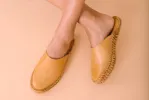 Heritage Solid Slide in Honey sold by Mohinders Shoes