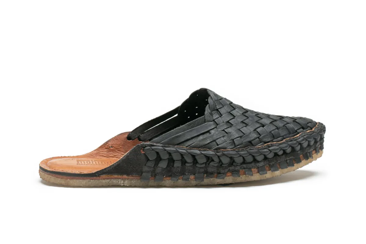 Woven Slide in Charcoal sold by Mohinders Shoes