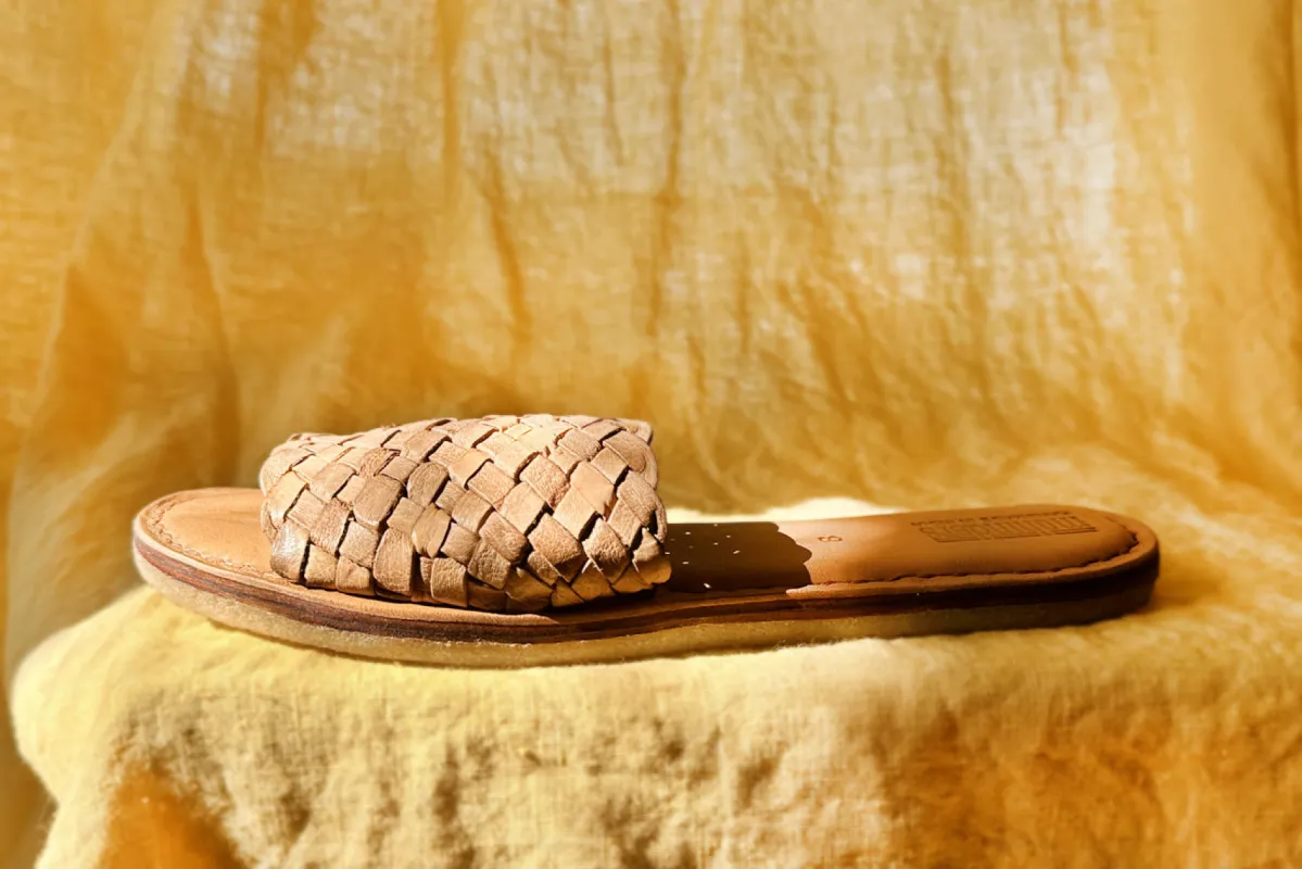 Seconds: Women's Woven Sandal in Honey sold by Mohinders Shoes