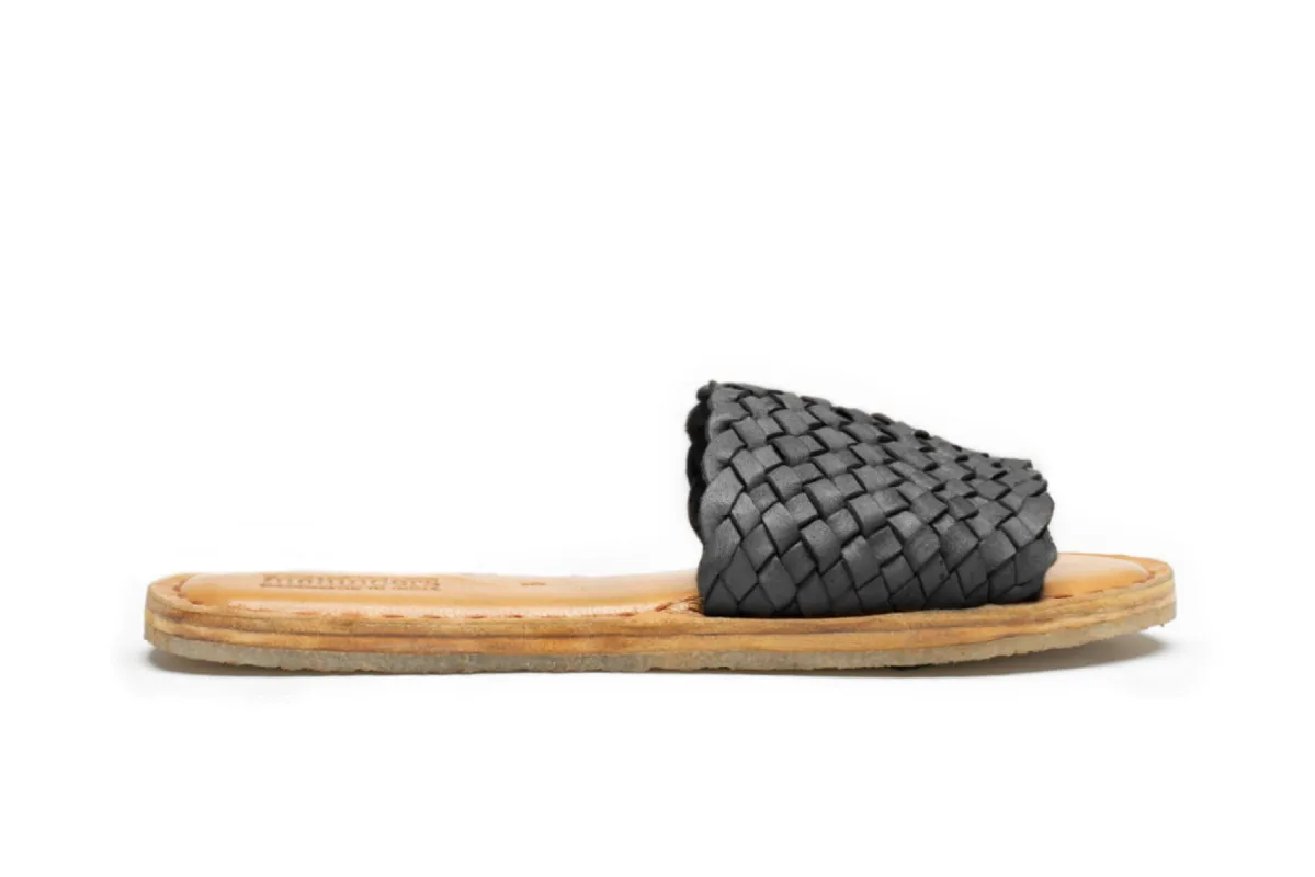 Women's Woven Sandal in Charcoal sold by Mohinders Shoes