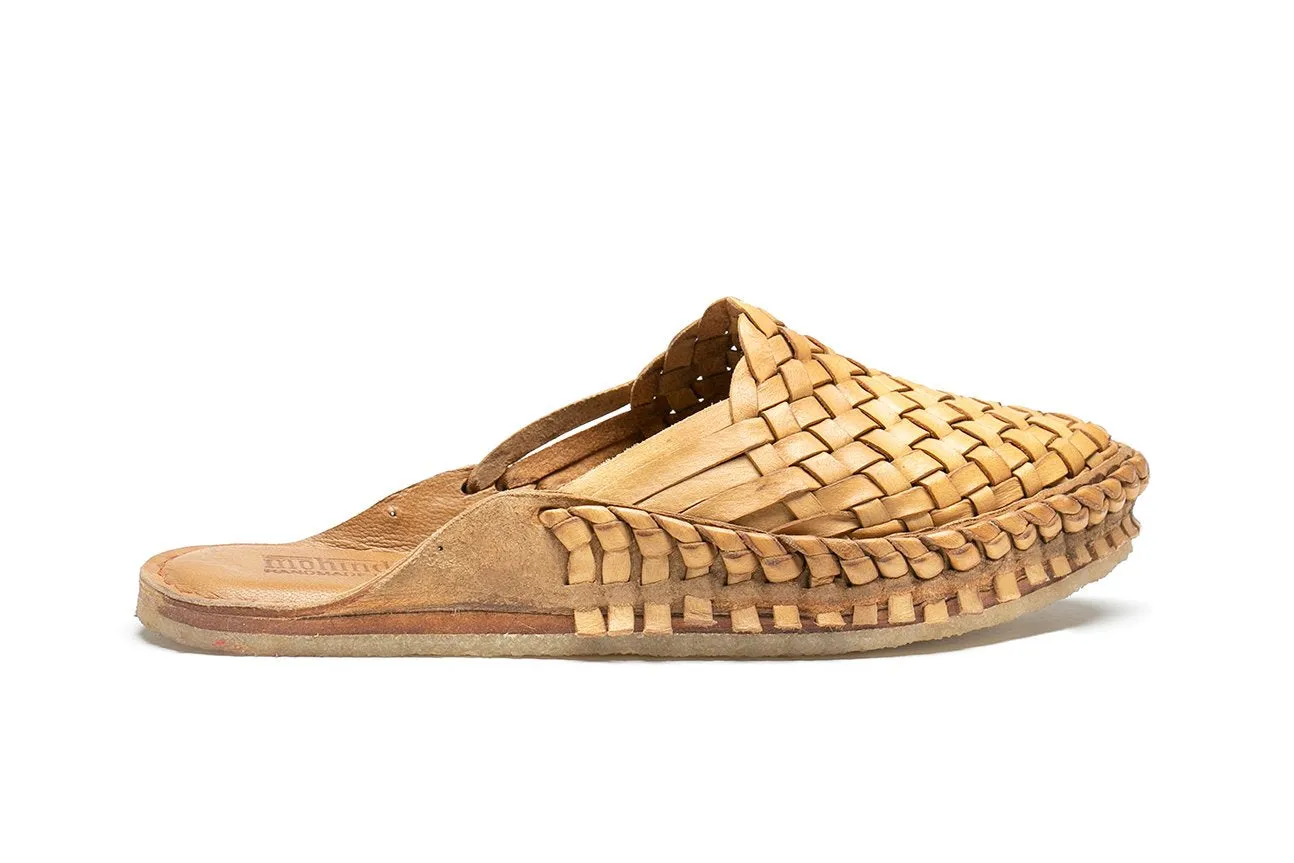 Woven Slide in Honey + No Stripes sold by Mohinders Shoes