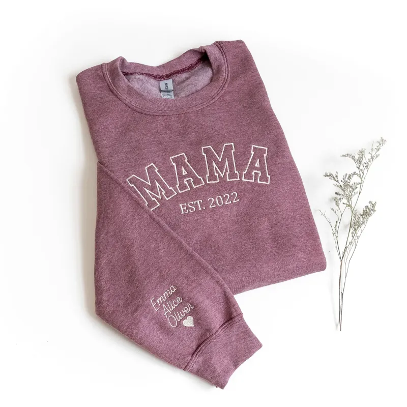 Custom Embroidered Mama Sweatshirt sold by Peach Marketplace