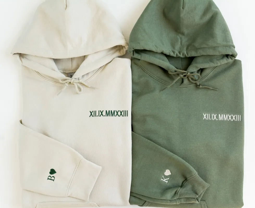 Custom Embroidered Roman Numeral Hoodie sold by Peach Marketplace