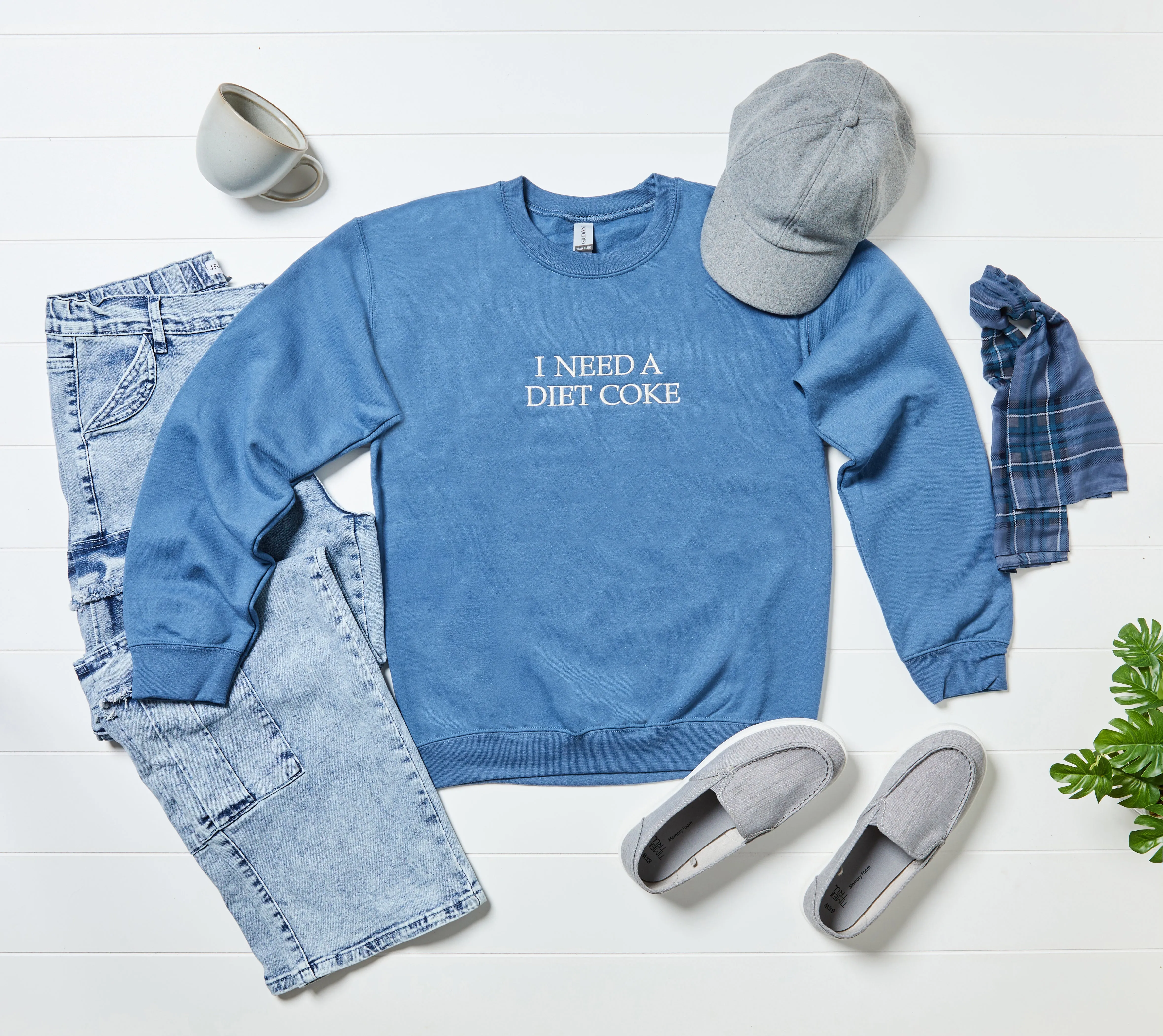 I Need a Diet Coke Sweatshirt – Funny Embroidered Crewneck for Soda Lovers & Caffeine Queens sold by Peach Marketplace product image thumbnail 5