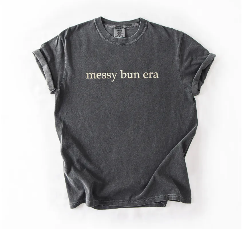 Messy Bun Era Embroidered T-shirt made by Peach Marketplace