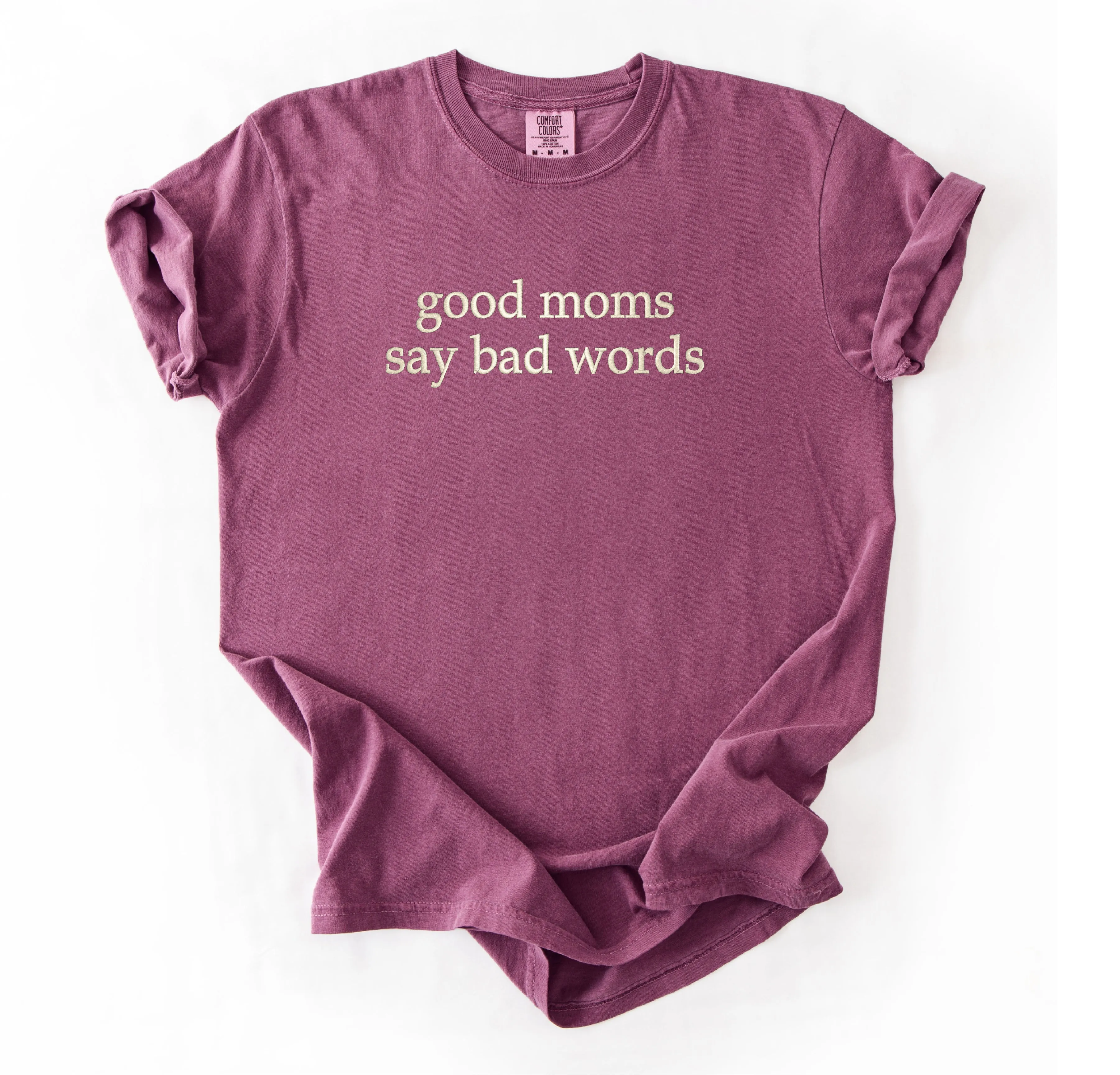 Good Moms Say Bad Words Embroidered T-shirt sold by Peach Marketplace product image thumbnail 2