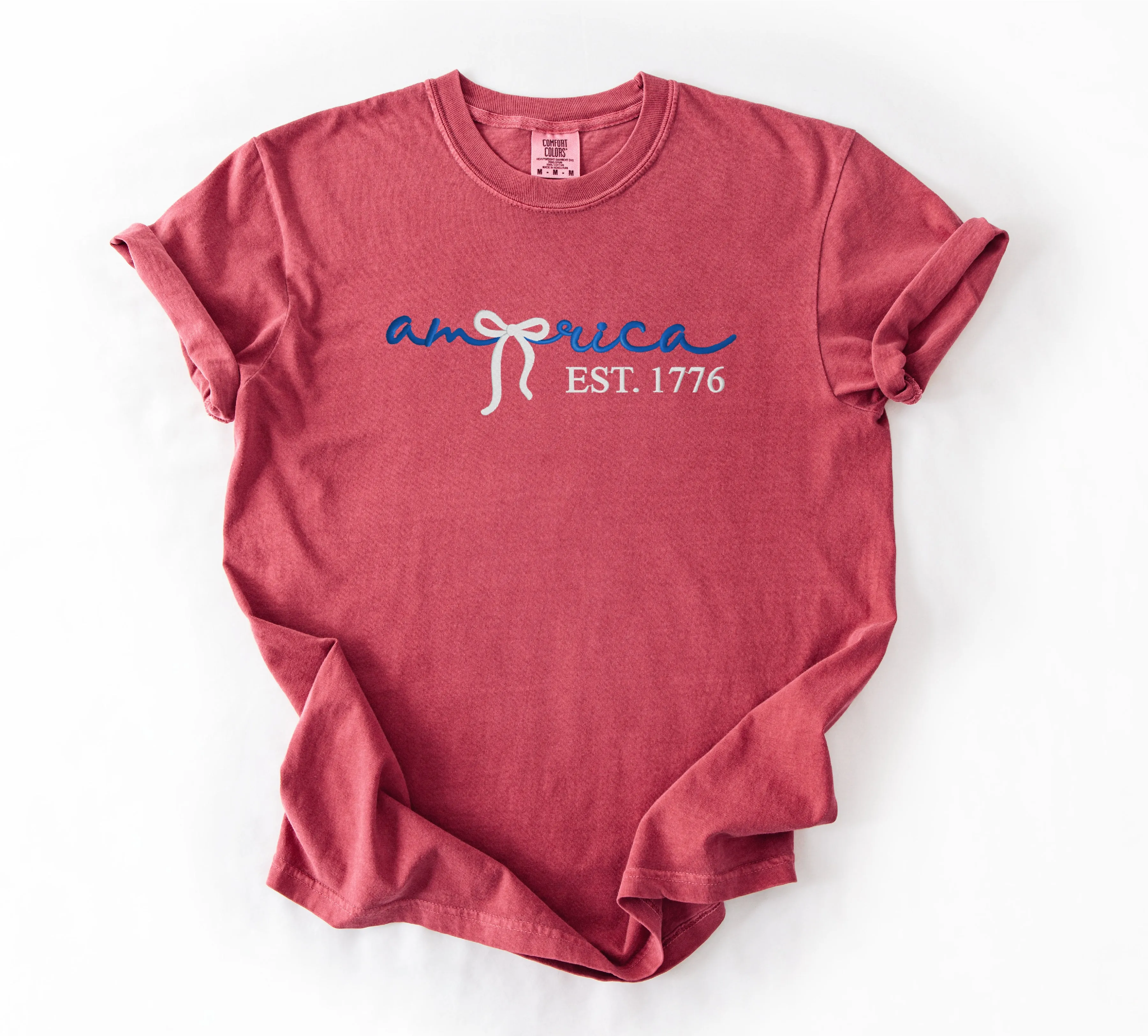 4th Of July America Embroidered Tee sold by Peach Marketplace product image thumbnail 3