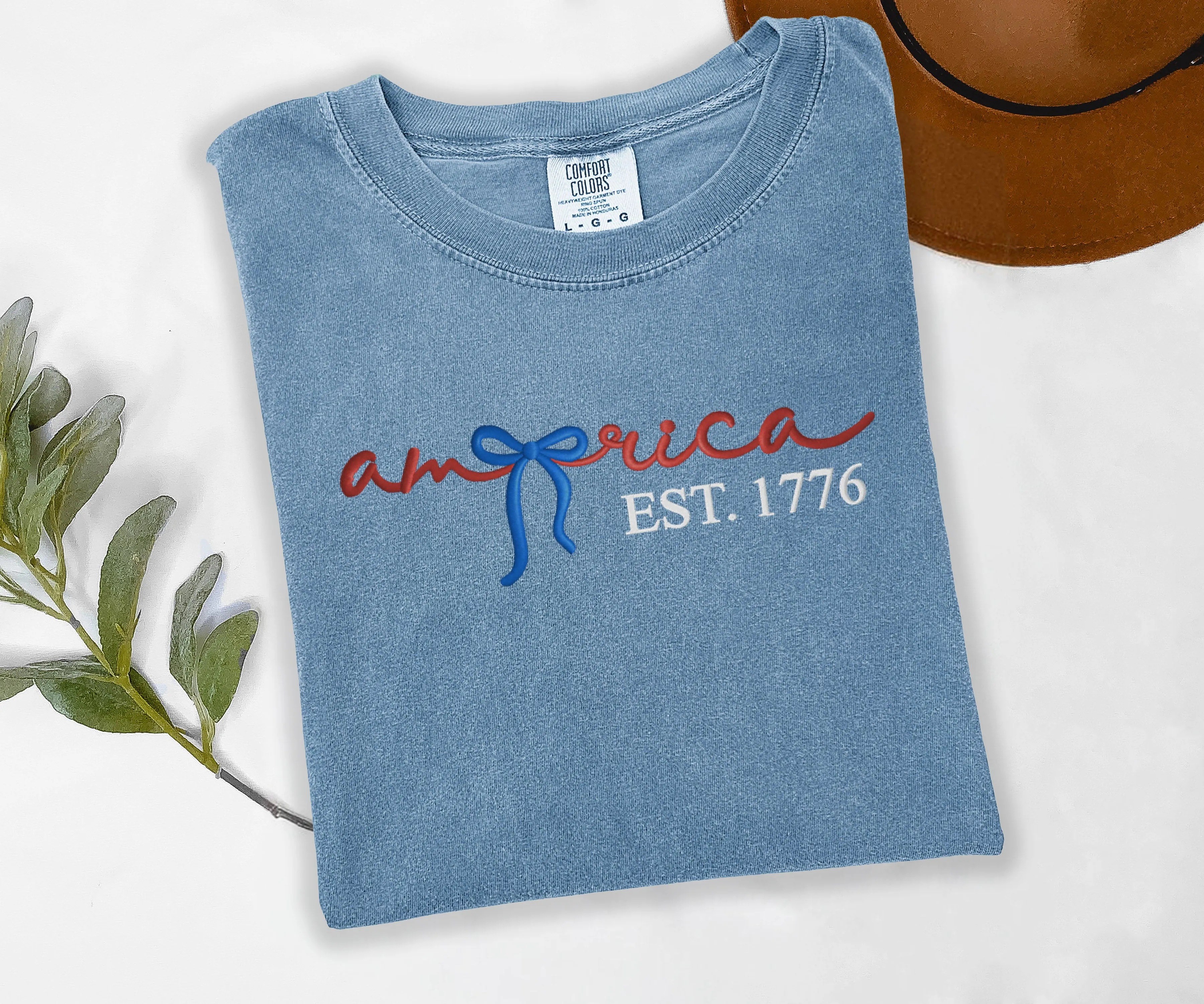 4th Of July America Embroidered Tee sold by Peach Marketplace product image thumbnail 2