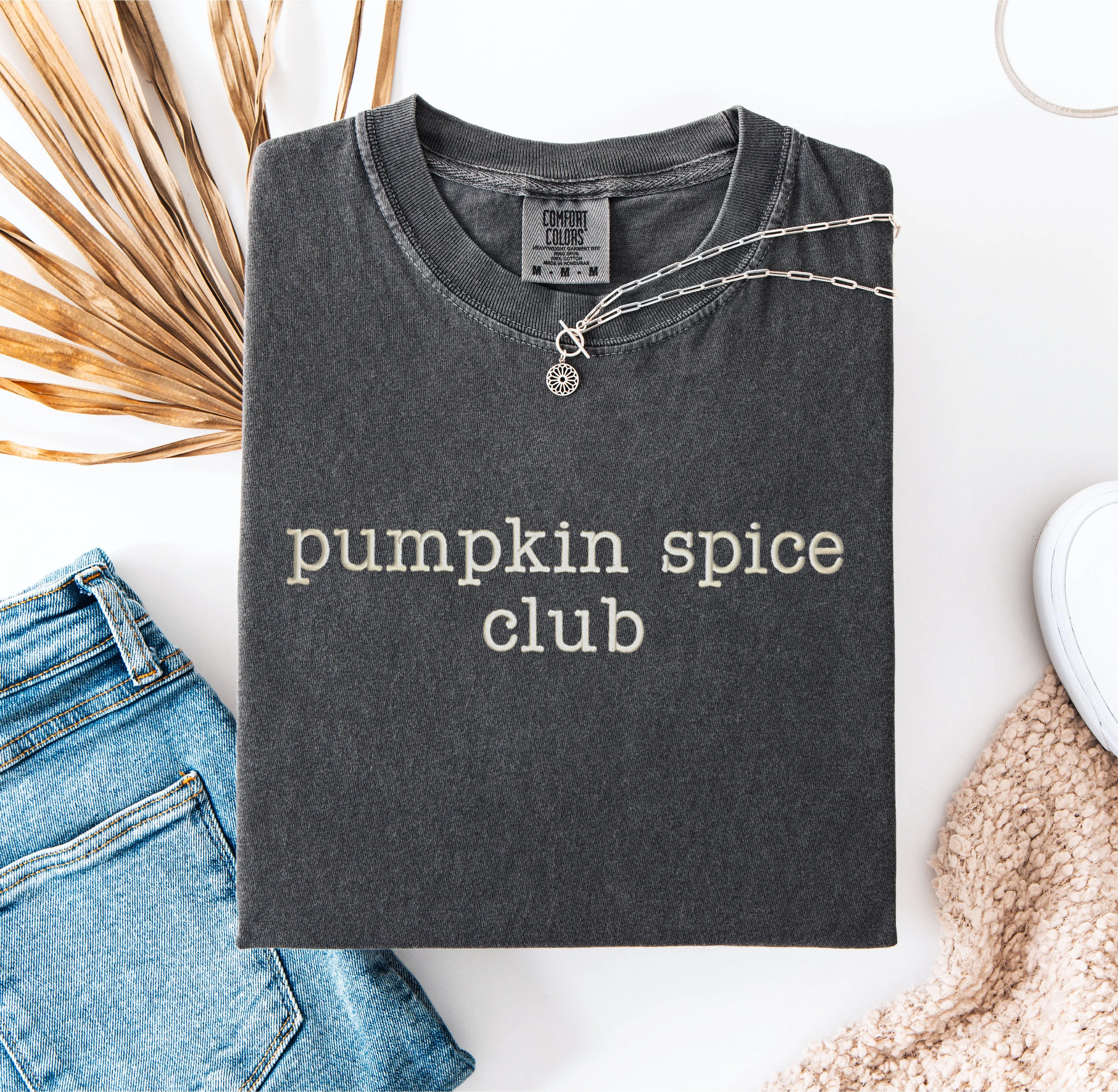 Pumpkin Spice Club Embroidered T-shirt sold by Peach Marketplace product image thumbnail 5