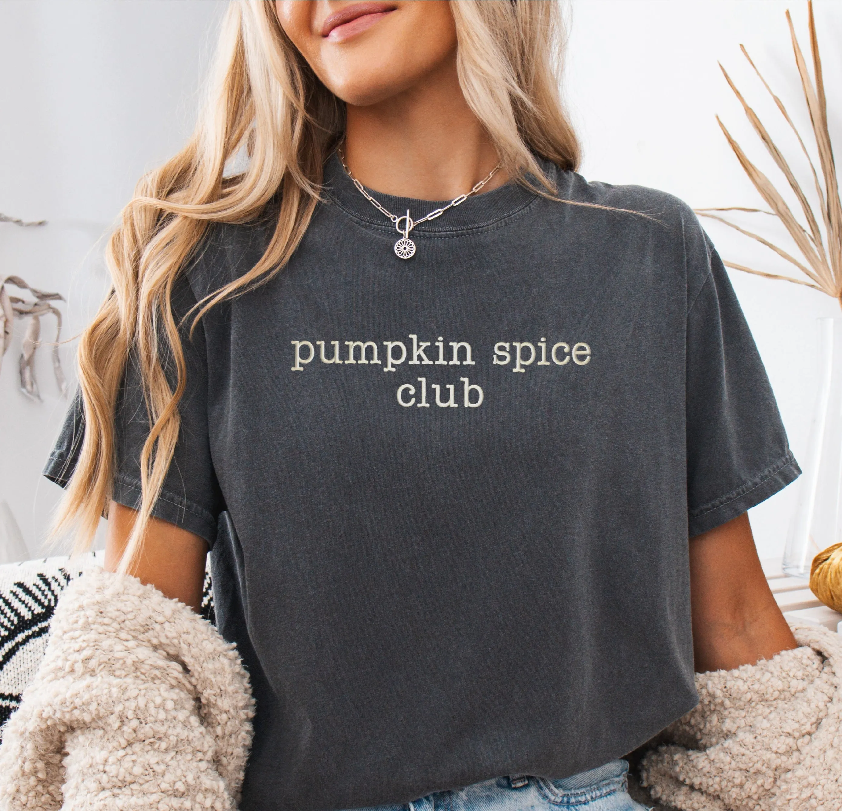 Pumpkin Spice Club Embroidered T-shirt sold by Peach Marketplace