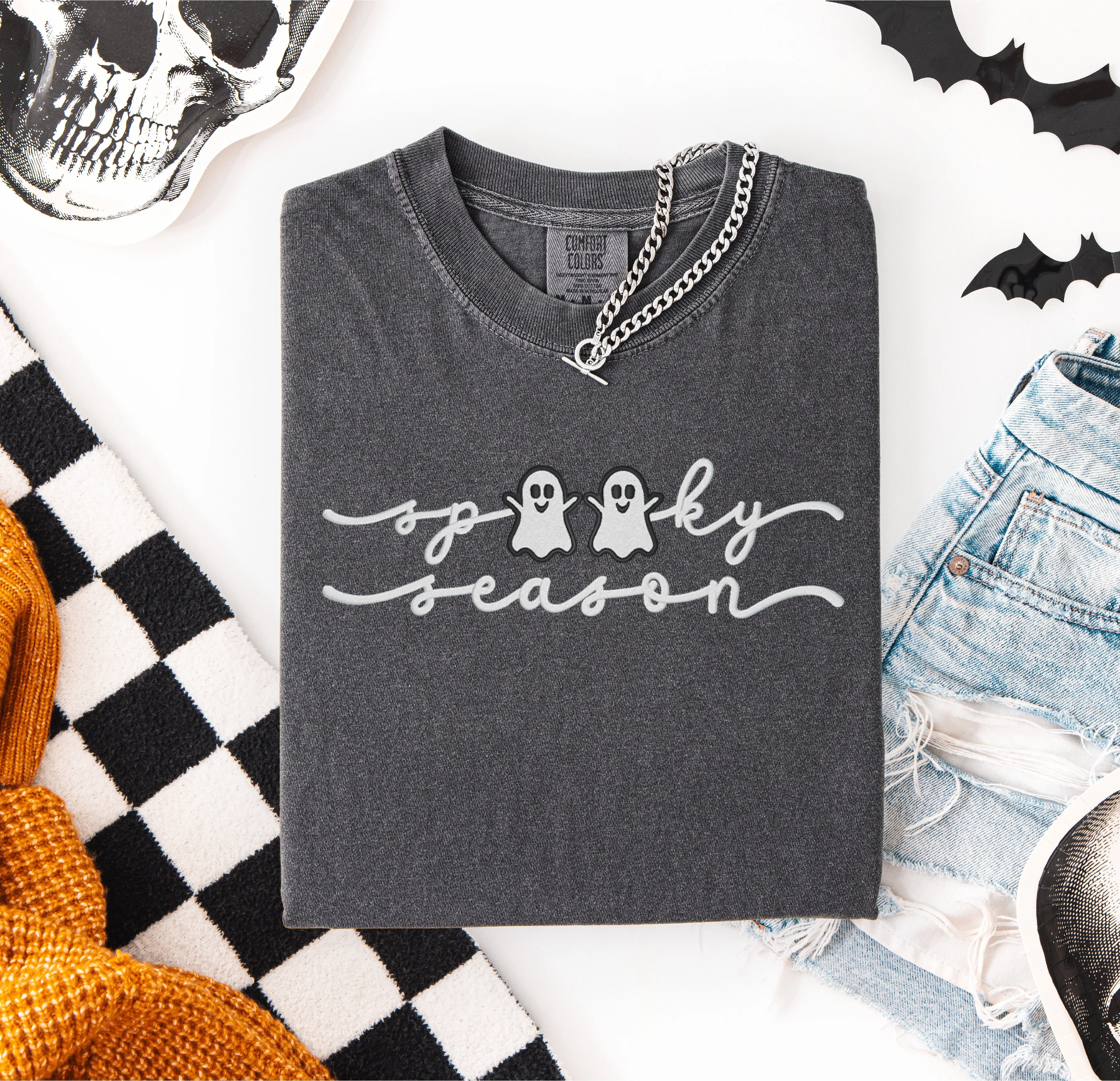 Spooky Season Embroidered T-shirt sold by Peach Marketplace product image thumbnail 2