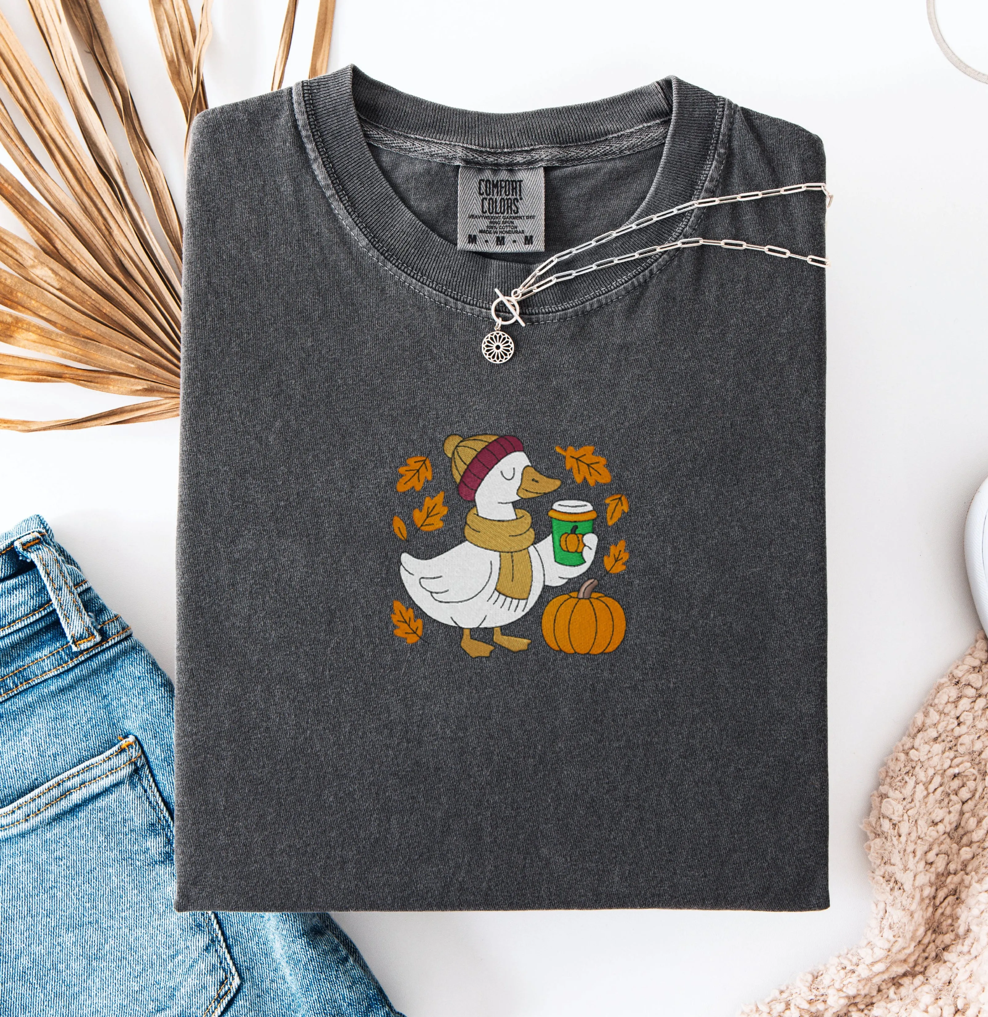 Fall Goose Embroidered T-shirt sold by Peach Marketplace
