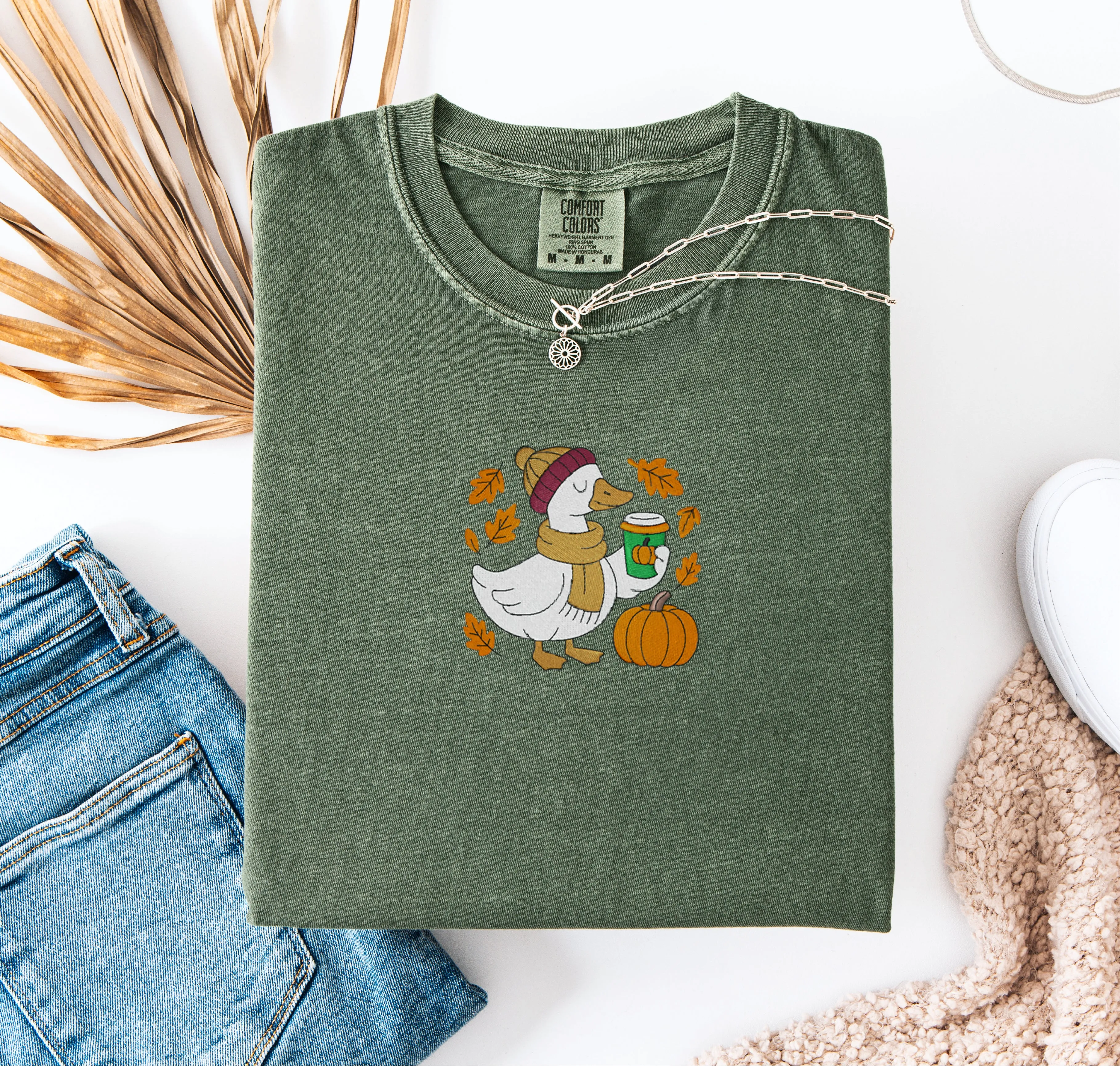 Fall Goose Embroidered T-shirt sold by Peach Marketplace product image thumbnail 2
