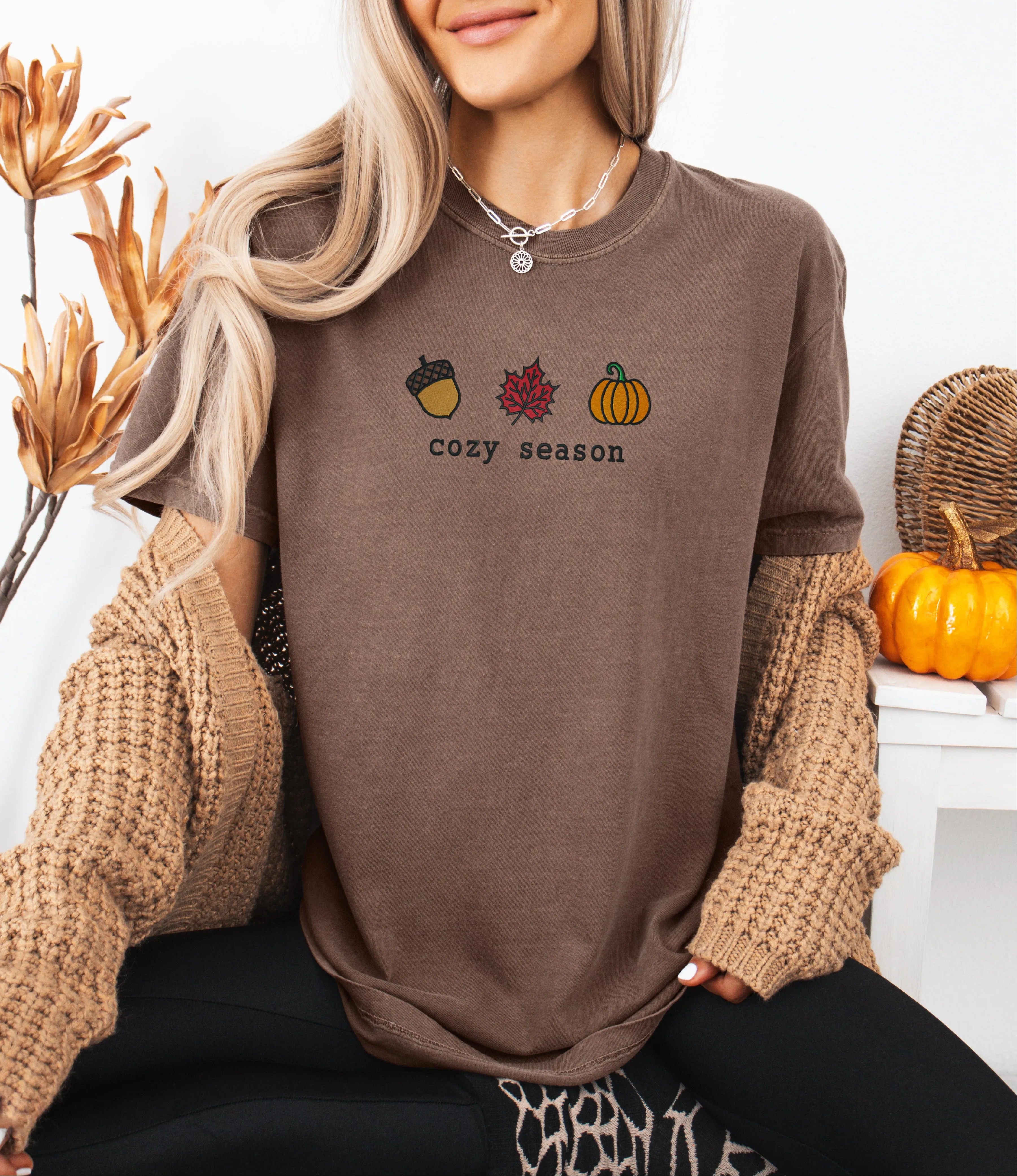 Cozy Season Embroidered T-shirt sold by Peach Marketplace product image thumbnail 4