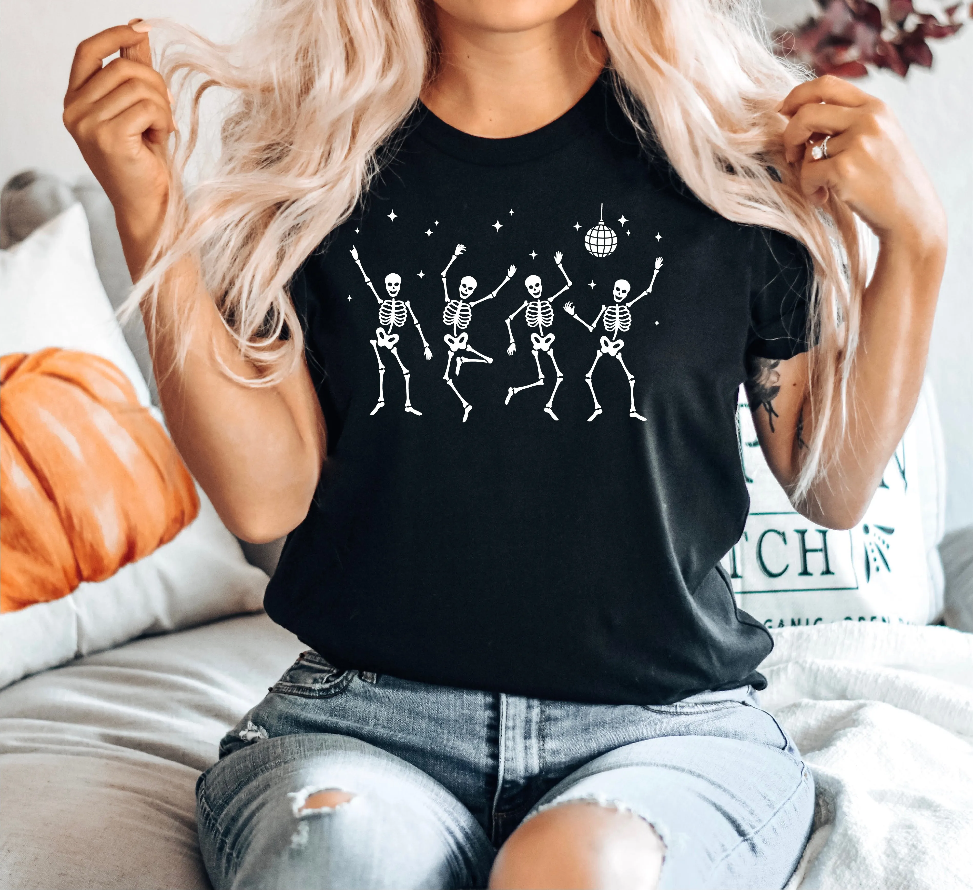 Dancing Skeletons Halloween Tee sold by Peach Marketplace product image thumbnail 2