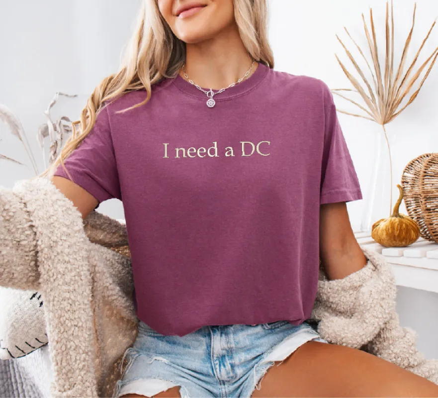I need a DC Embroidered T-Shirt sold by Peach Marketplace